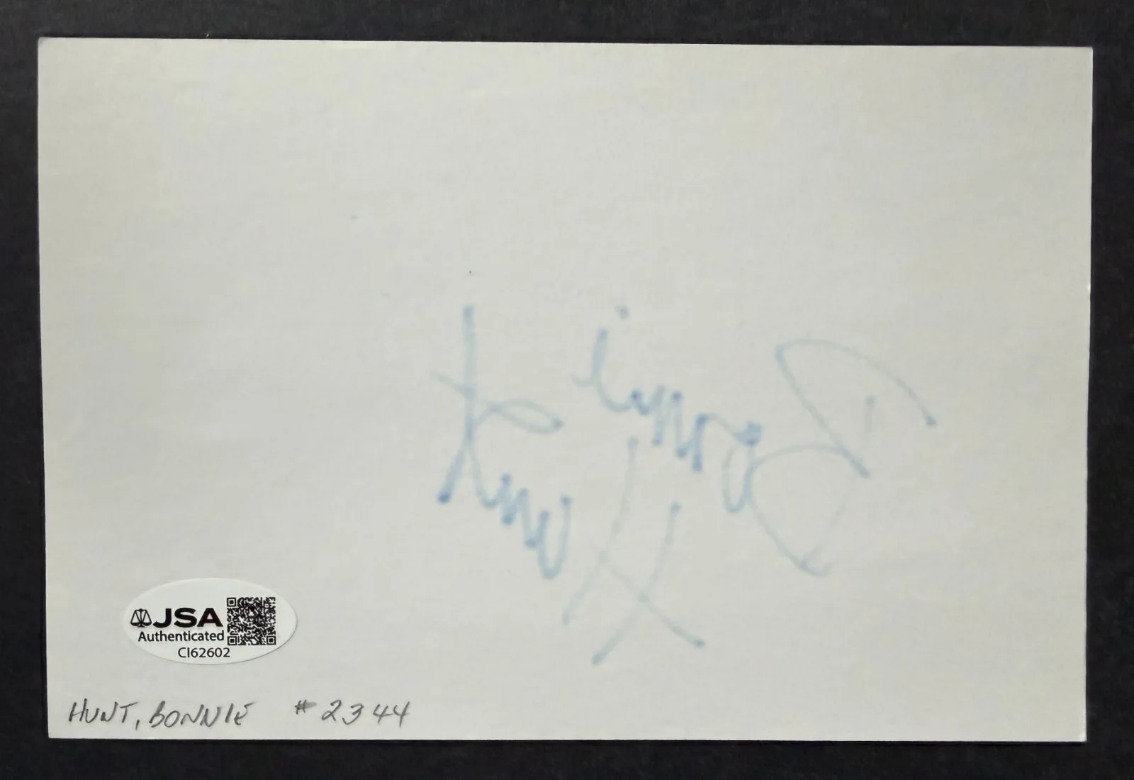 Bonnie Hunt — Bonnie Hunt Signed Autographed Index Card JSA American Actress Comedian, изображение 3