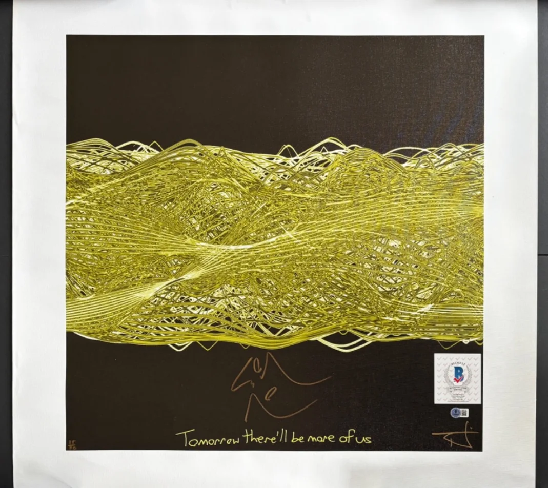 LIN MANUEL MIRANDA SIGNED HAMILTON 1ST EDITION 27X27 CANVAS SOUNDWAVES /50 BAS, image 2