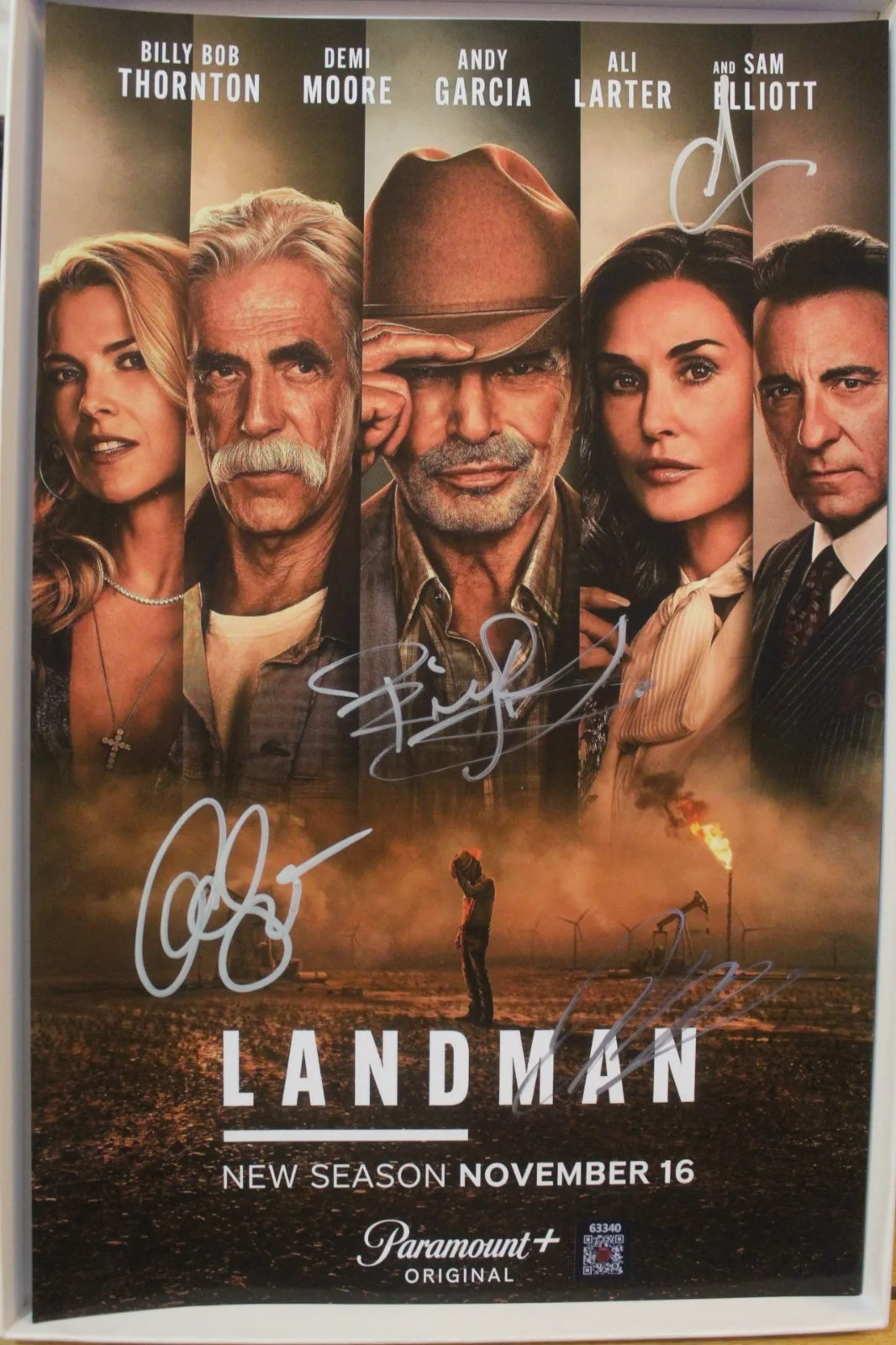 Billy Bob Thornton, Ali Larter, Andy Garcia, Jacob Lofland — 11x17 - Autographed Poster - LANDMAN - Billy Bob Thornton, Ali Larter + COA.