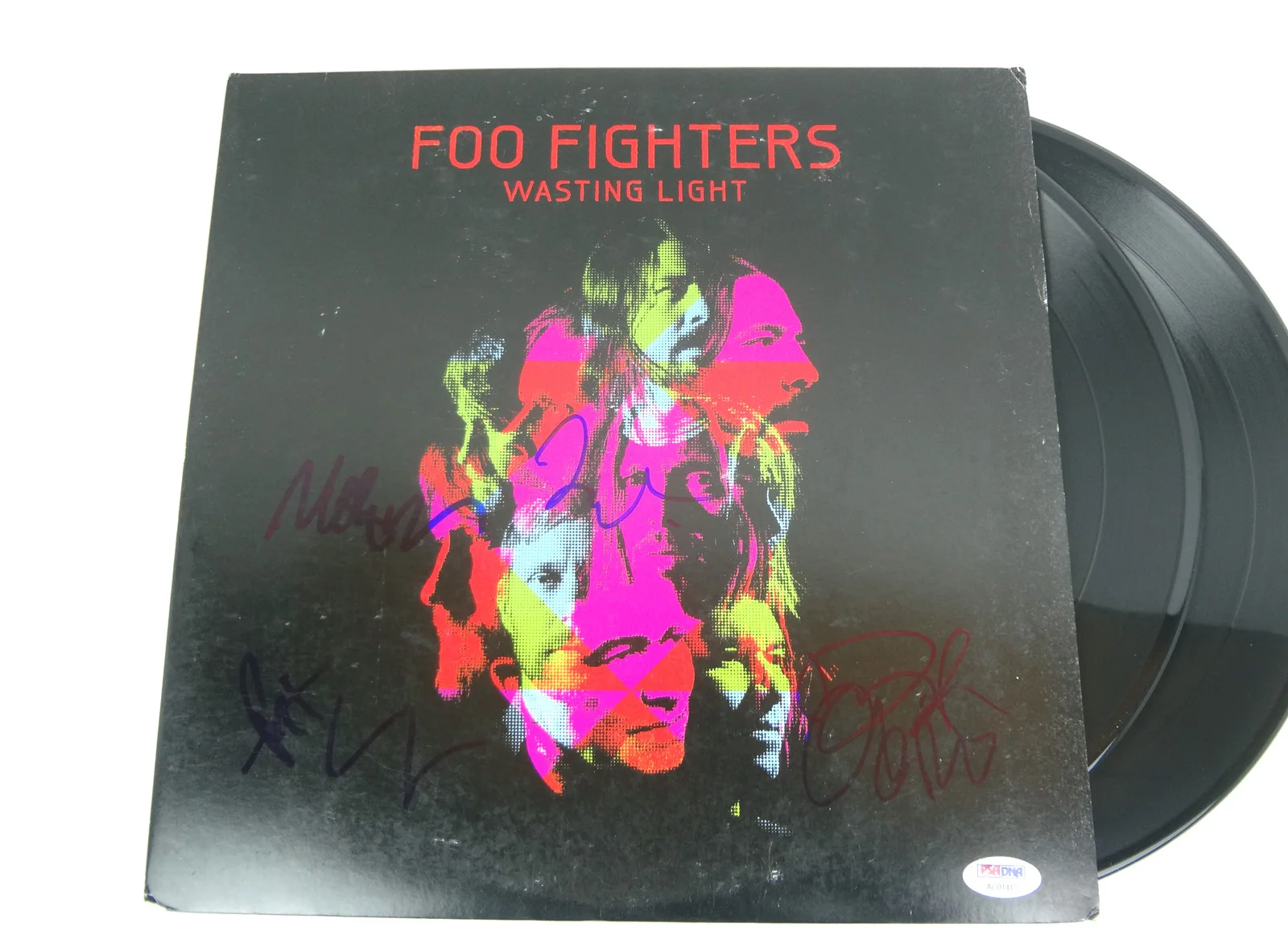 Foo Fighters — Foo Fighters Full Band Signed Autograph Wasting Light Vinyl Record PSA/DNA COA, image 2