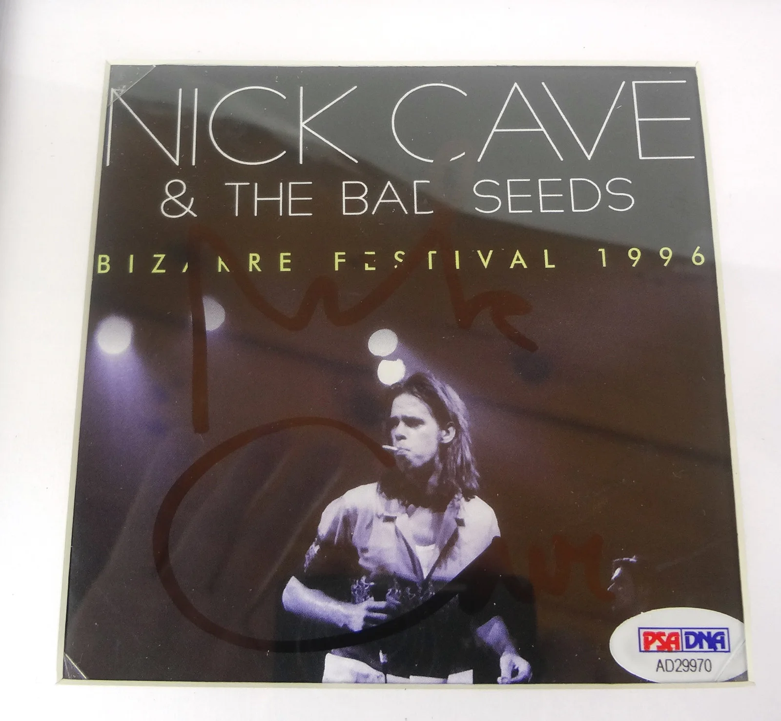 Nick Cave — Nick Cave & The Bad Seeds Signed Bizarre Festival 1996 Framed CD PSA/DNA COA, изображение 2