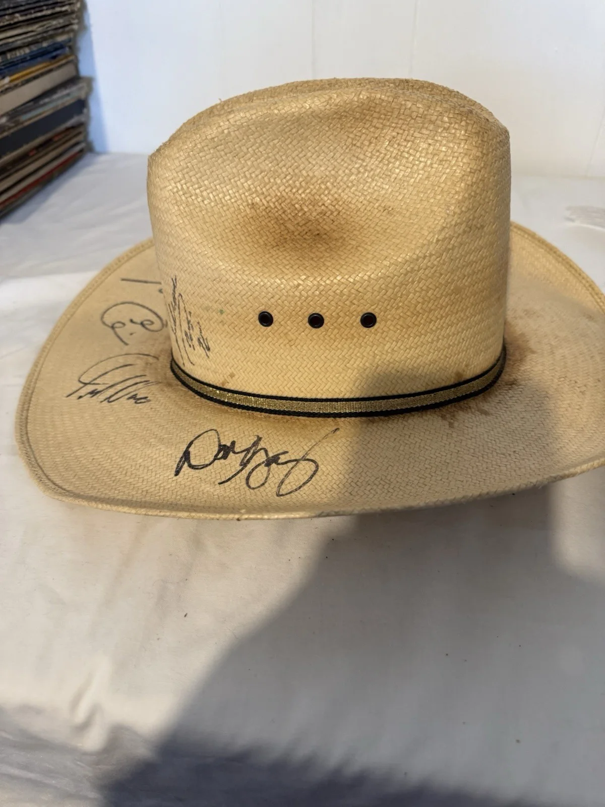 ￼ Autographed, Cowboy Straw Hat, image 2
