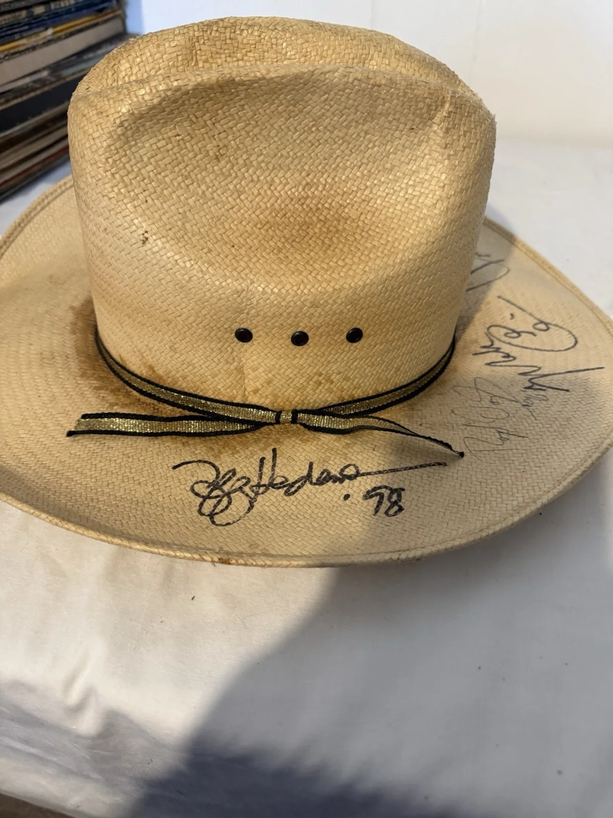 ￼ Autographed, Cowboy Straw Hat, image 3