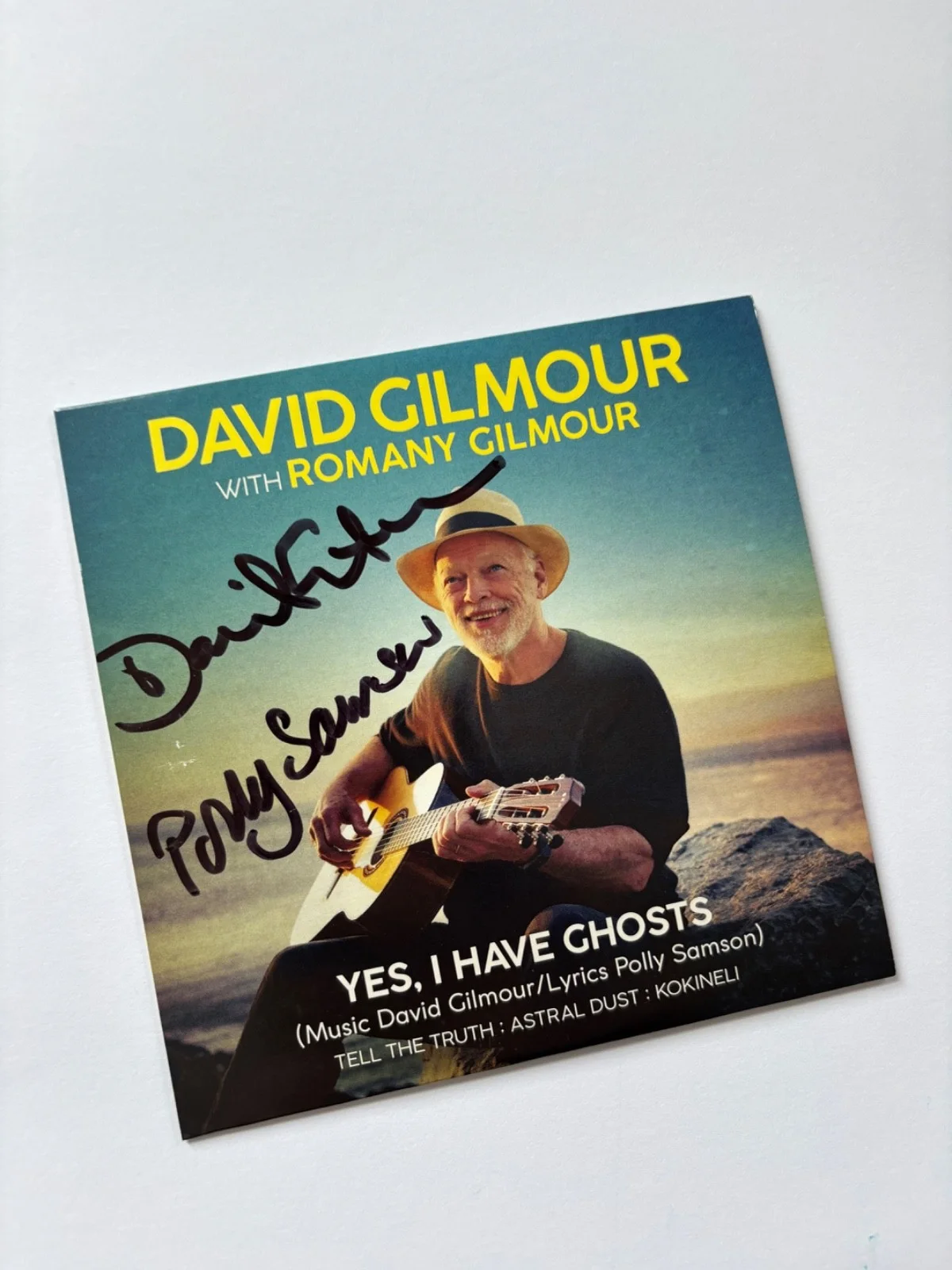 DAVID GILMOUR SIGNED YES I HAVE GHOSTS FRAMED CD COVER PINK FLOYD BAND BAS a, image 2