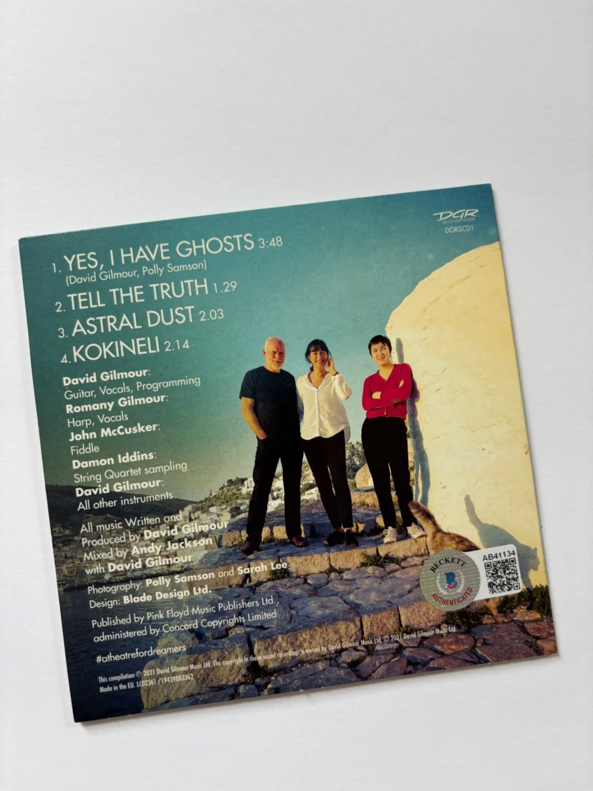 DAVID GILMOUR SIGNED YES I HAVE GHOSTS FRAMED CD COVER PINK FLOYD BAND BAS a, image 3