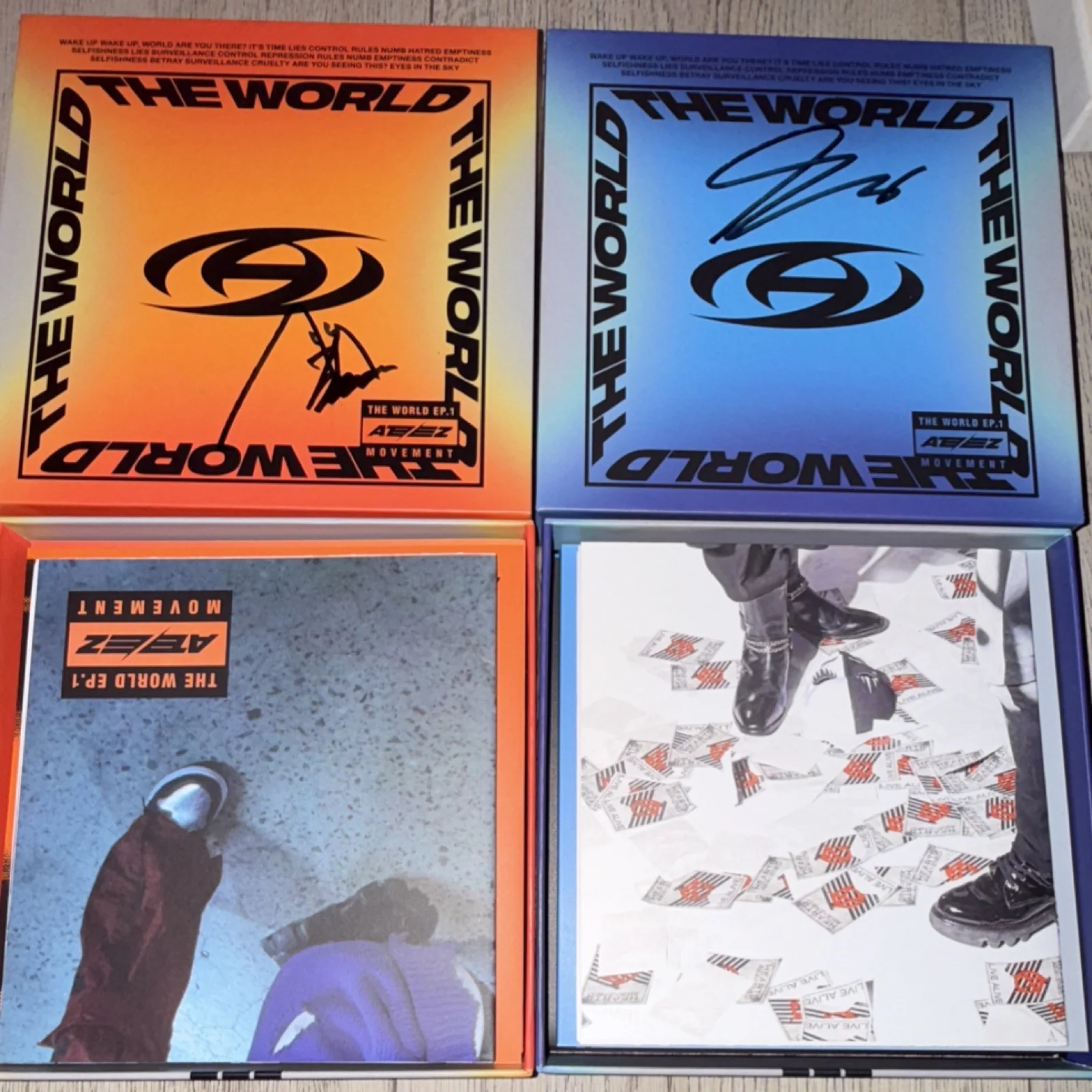SIGNED ATEEZ The World EP.1 Movement Autographed CD & Booklet Box Set 2 Versions, image 2