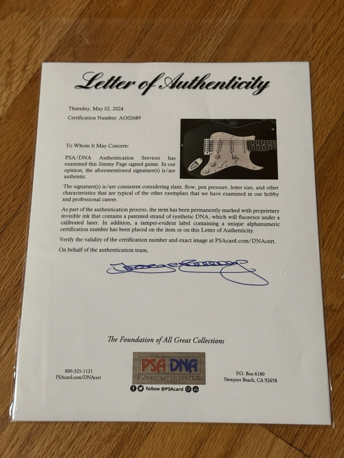 Rare Jimmy Page Signed Strat Guitar PSA LOA Led Zeppelin, изображение 4