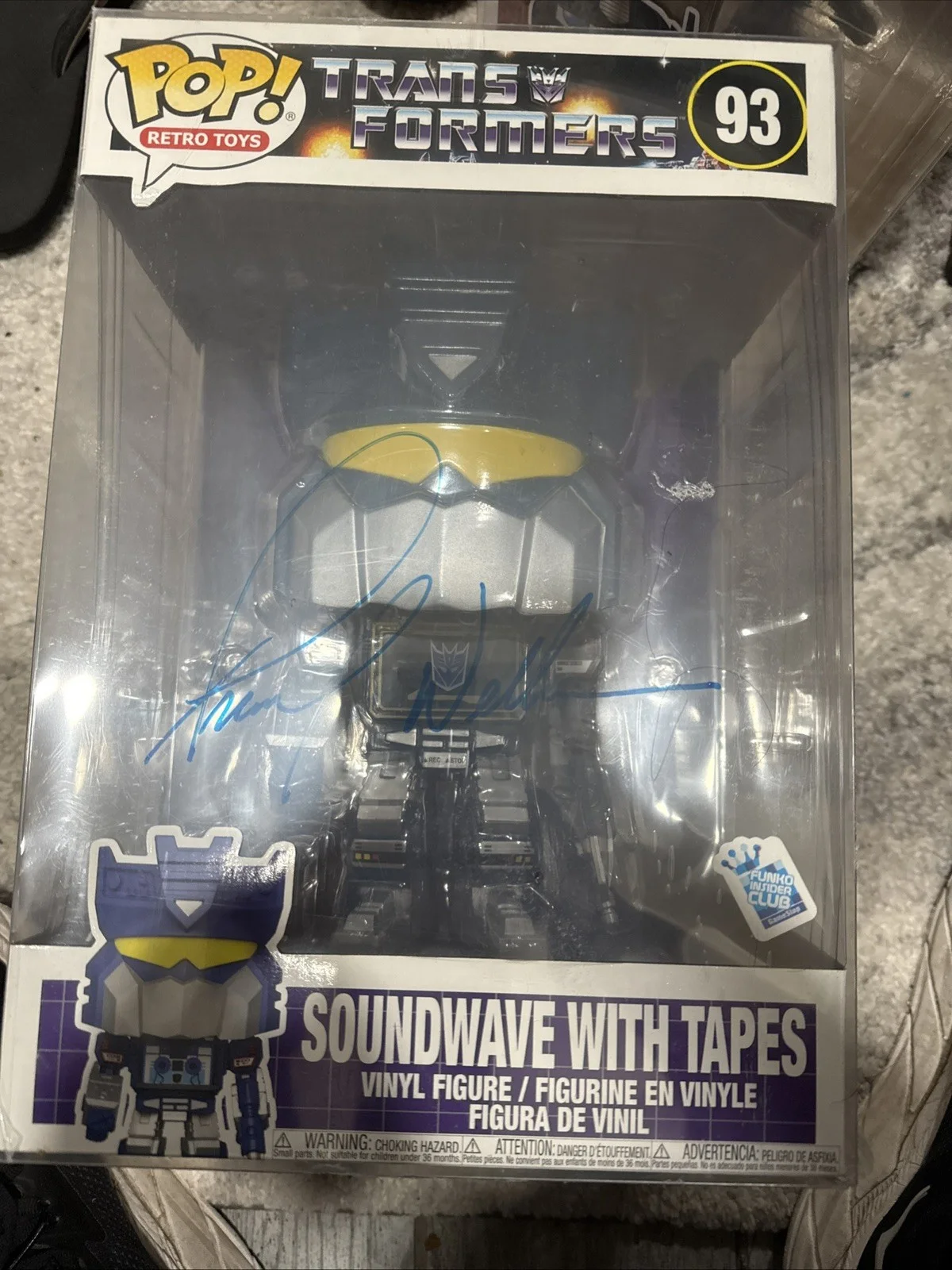 FRANK WELKER — FRANK WELKER SIGNED SOUNDWAVE WITH TAPES POP FUNKO 10 IN FIGURE TRANSFORMERS JSA, изображение 4