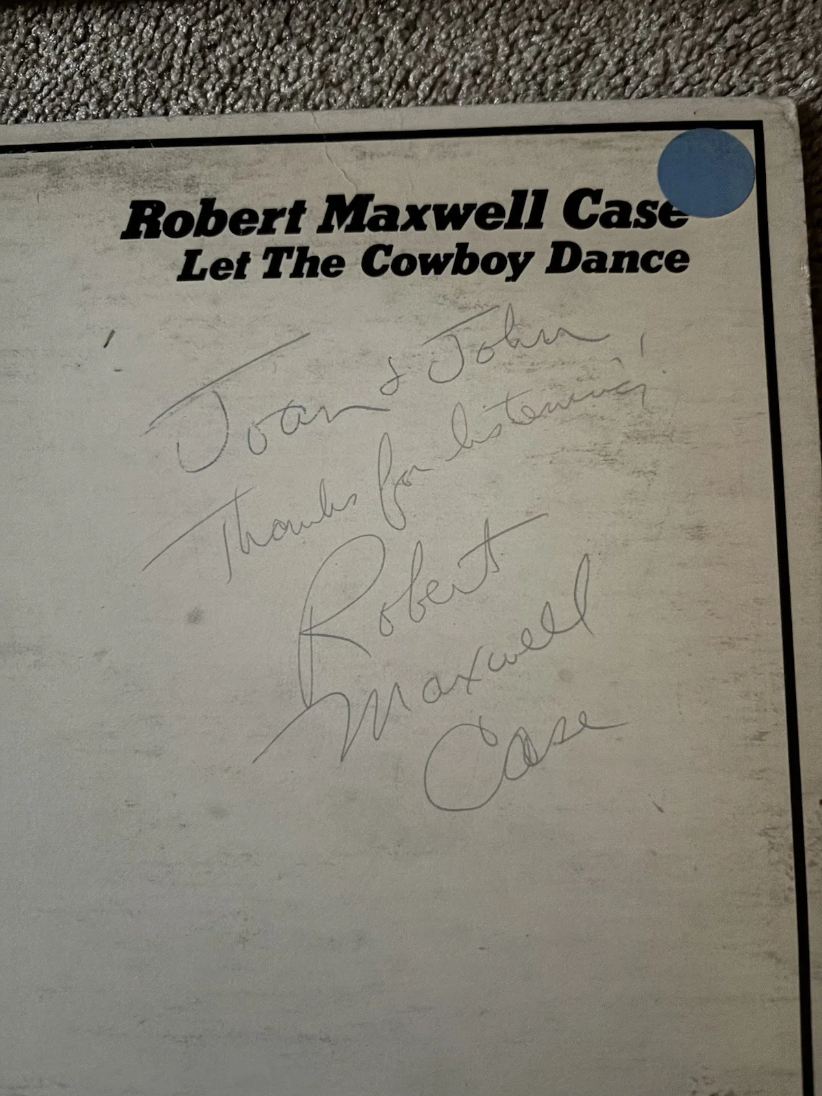 Robert Maxwell Case & Vince Cardell Autographed Original Vinyl Records, image 3