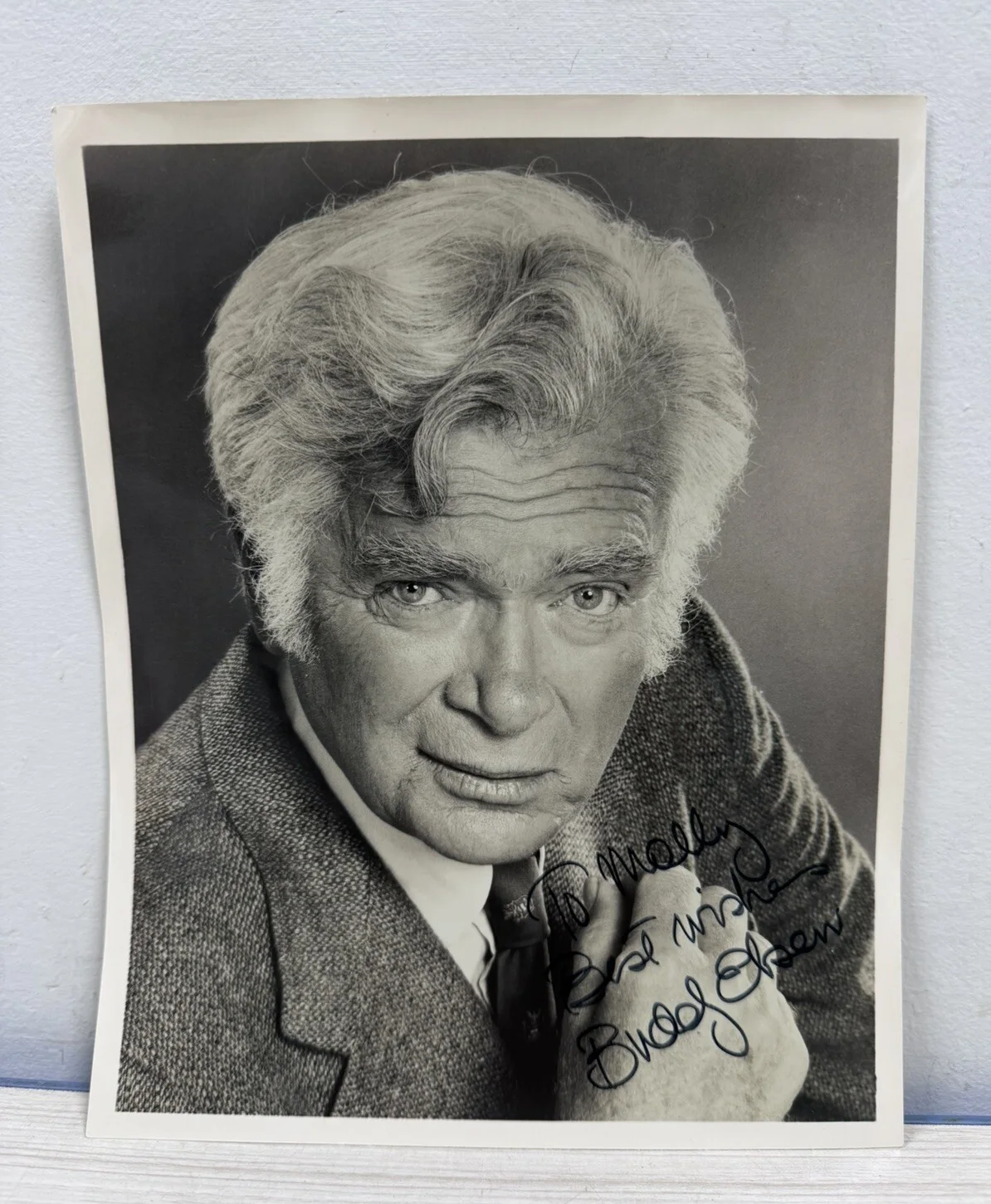 Buddy Ebsen — Buddy Ebsen "To Molly" Signed 8x10 Photo Barnaby Jones Autograph