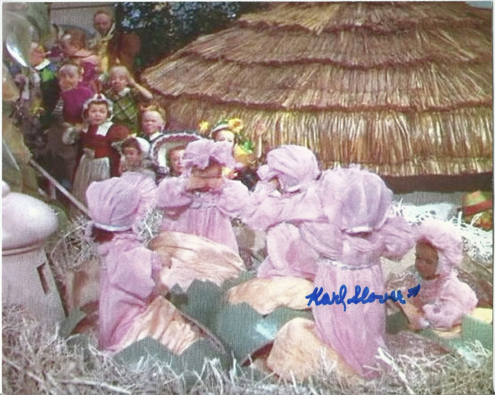 Karl Slover — Karl Slover autographed Picture Wizard of Oz Movie sleepyhead munchkin autograph