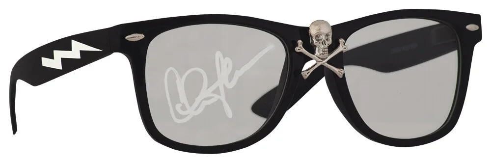 Websites — Charlie Sheen Signed Wild Thing Rick Vaughn Skull Glasses - (SCHWARTZ COA)
