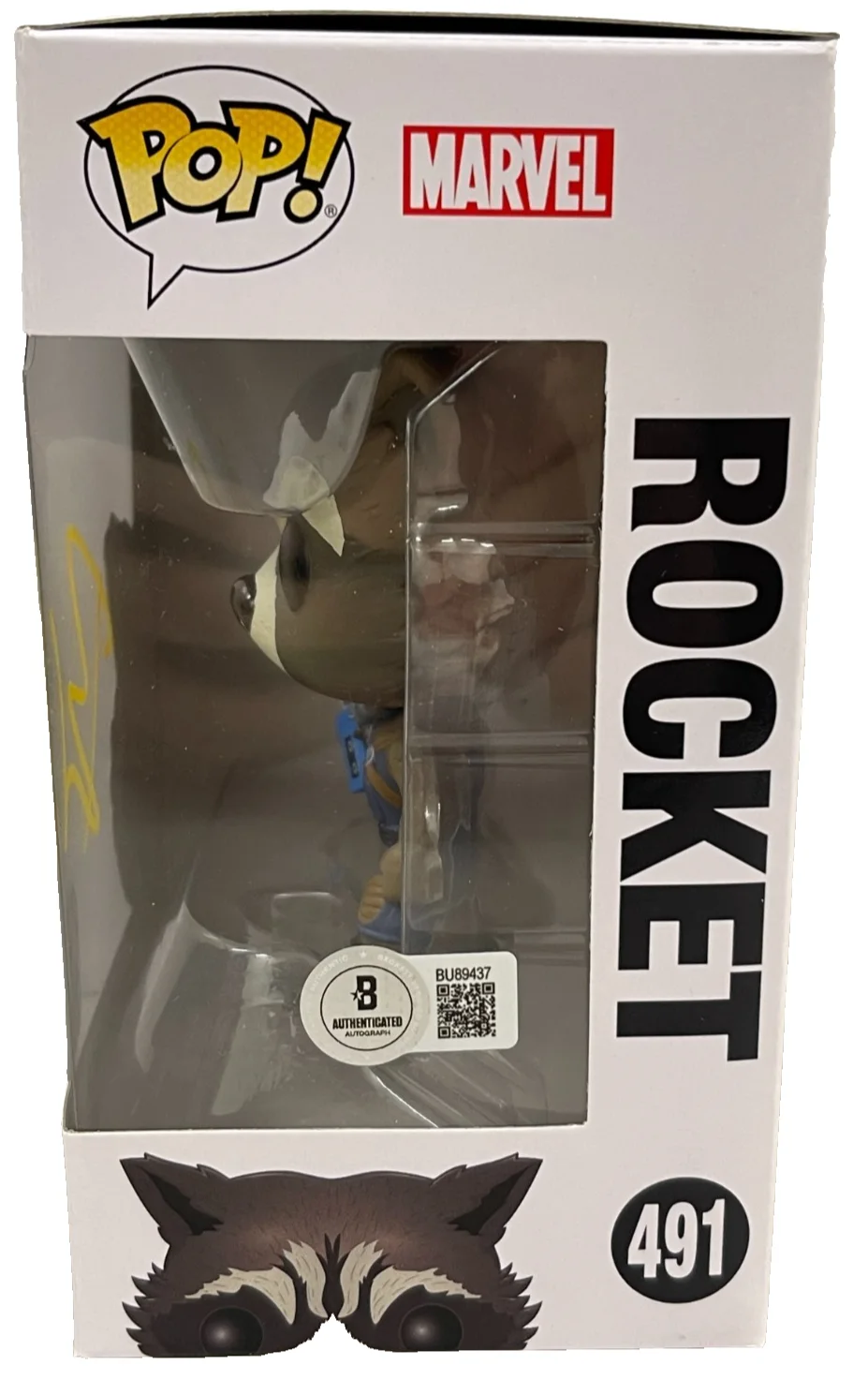 BRADLEY COOPER — Bradley Cooper Signed Funko 491 Rocket Guardians of the Galaxy Autograph Beckett, изображение 2
