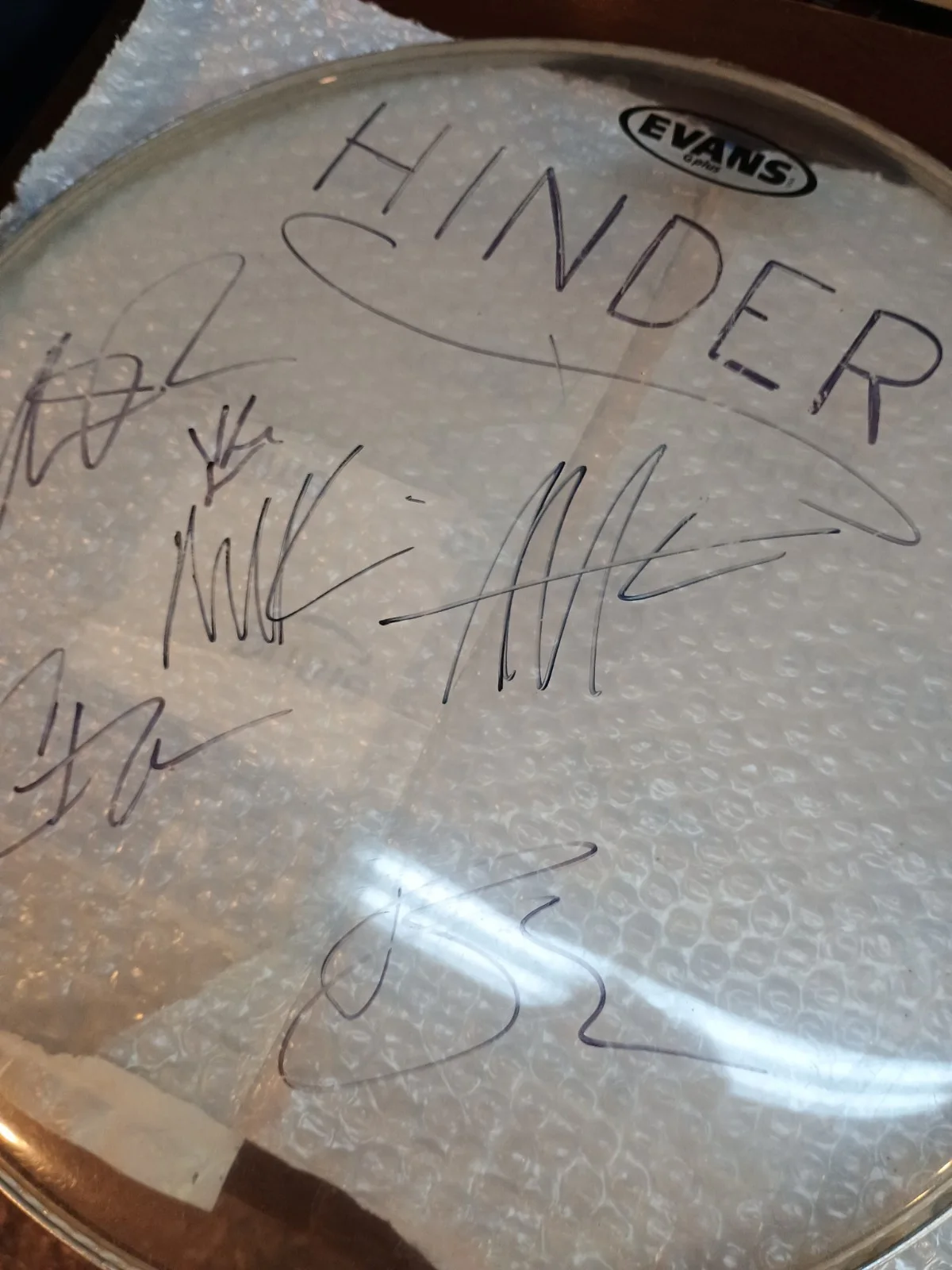 Hinder Autographed Drum Head, изображение 5