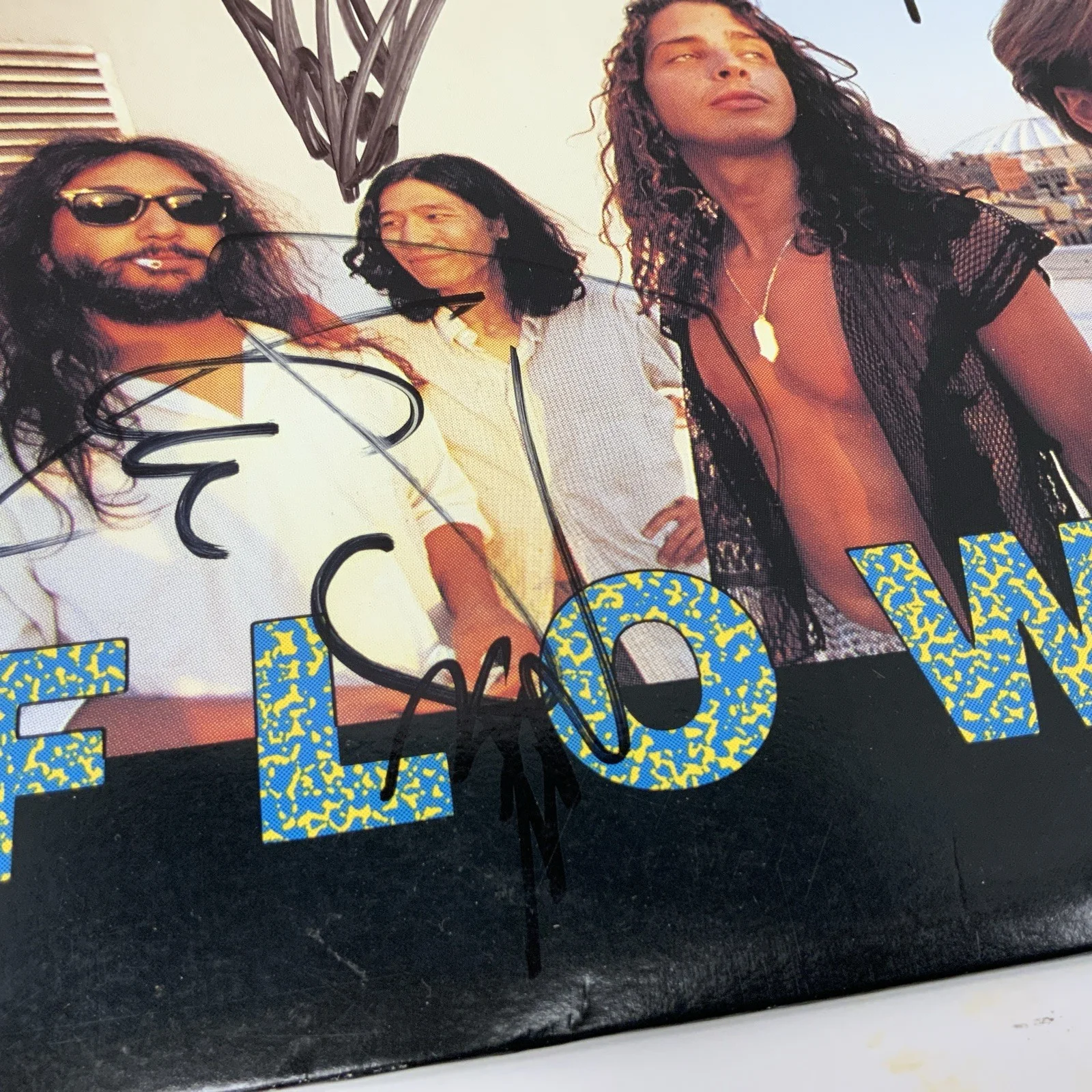 1989 Soundgarden Flower 10” Yellow Vinyl Record Signed Cover JSA Cert. NM-VG, изображение 2