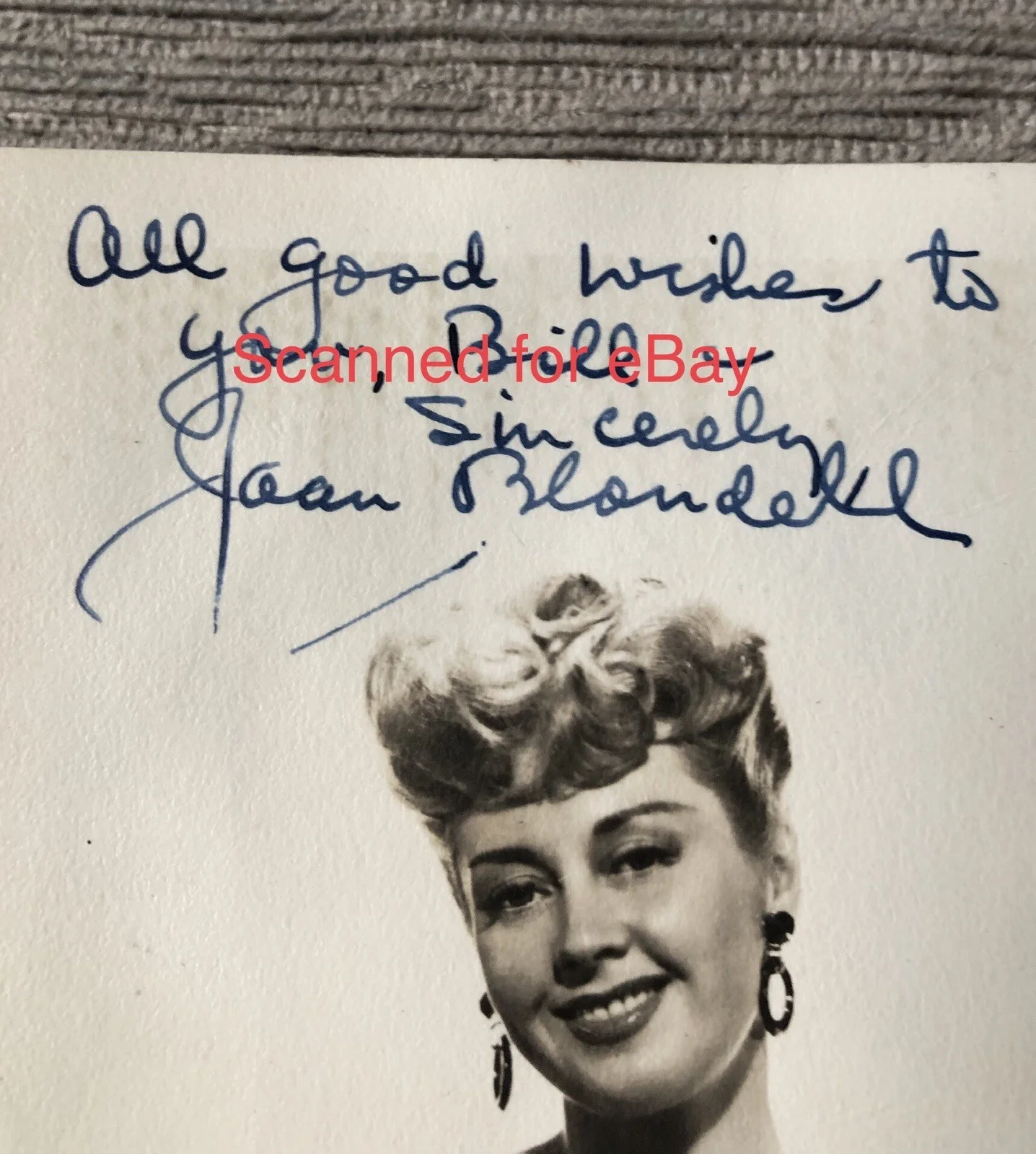 JOAN BLONDELL 1930's 40's WARNER BROS ACTRESS VINTAGE SIGNED AUTOGRAPH PHOTO, image 2