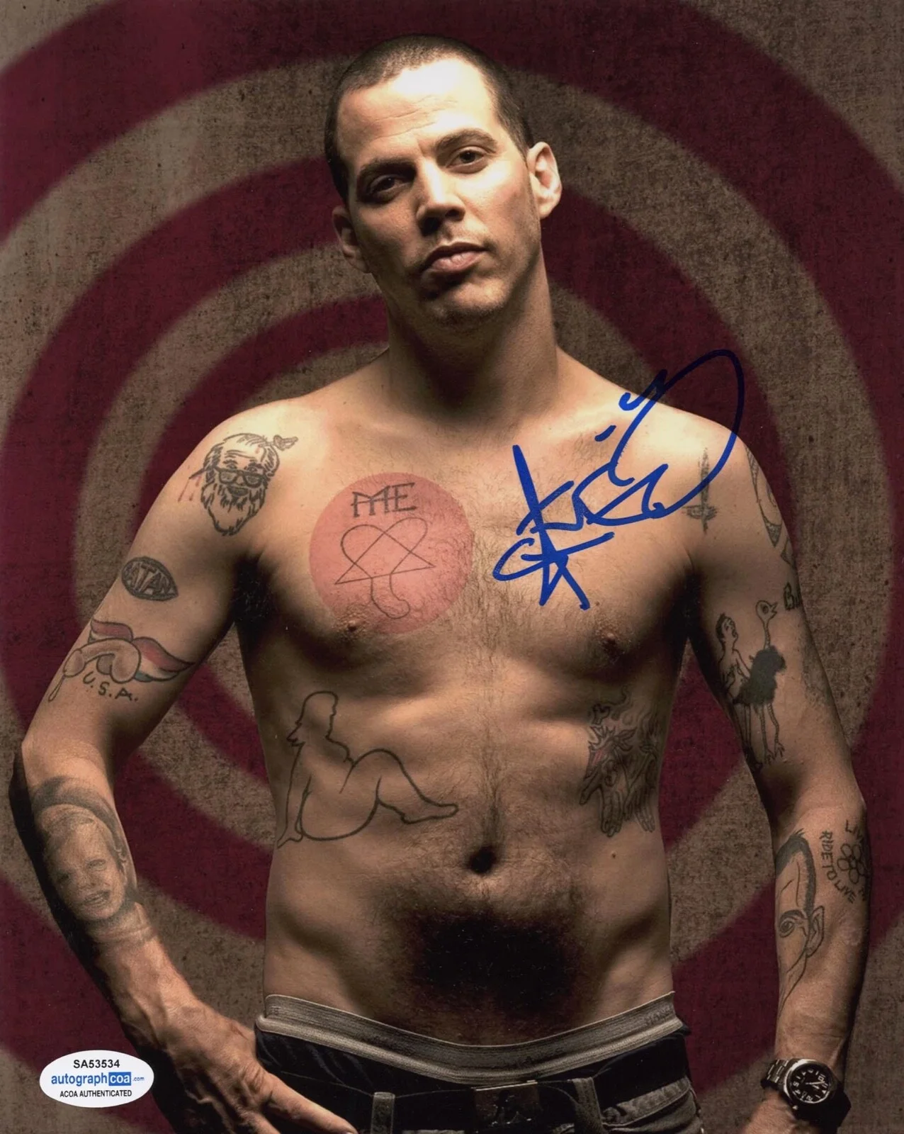 STEVE-O — Steve-O signed Autographed 8x10 Photo JACKASS g WILDBOYZ MrBeast ACOA COA, image 3
