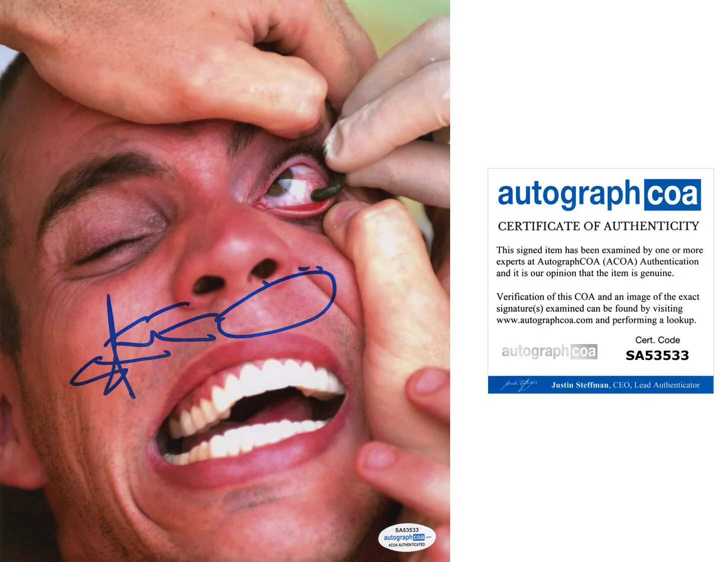 STEVE-O — Steve-O signed Autographed 8x10 Photo JACKASS f WILDBOYZ MrBeast ACOA COA