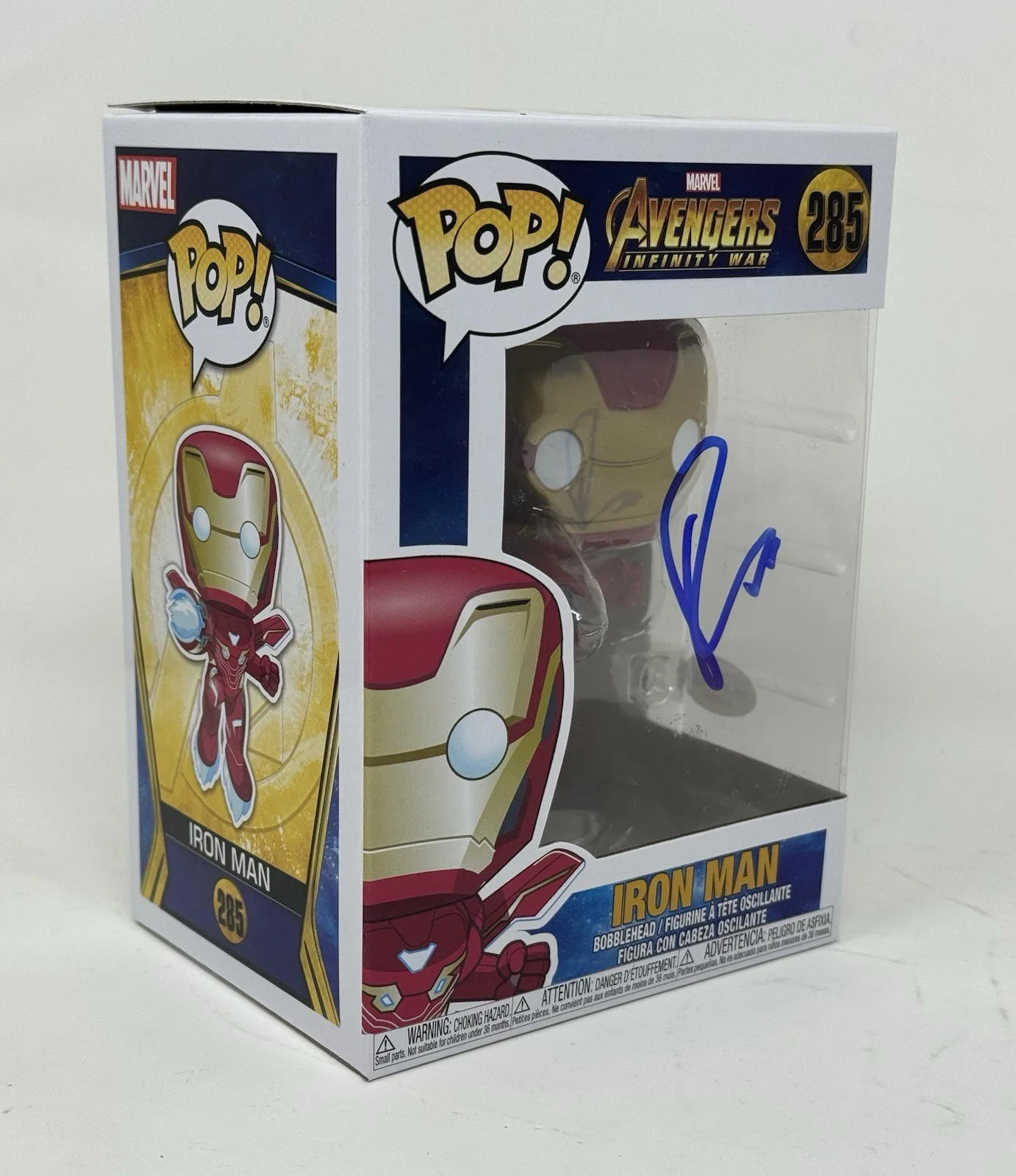 Robert Downey Jr — Robert Downey Jr. Signed Iron Man Funko Pop Marvel Avengers Infinity War ACOA, image 4