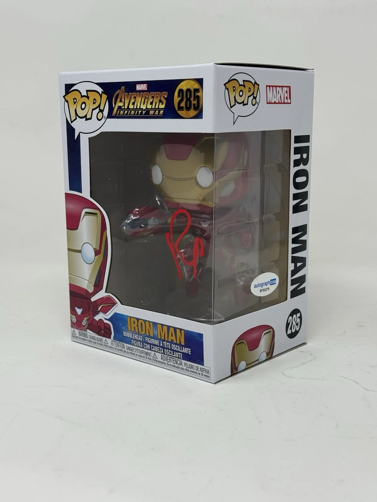 Robert Downey Jr — Robert Downey Jr. Signed Iron Man Funko Pop Marvel Avengers Infinity War ACOA, image 4