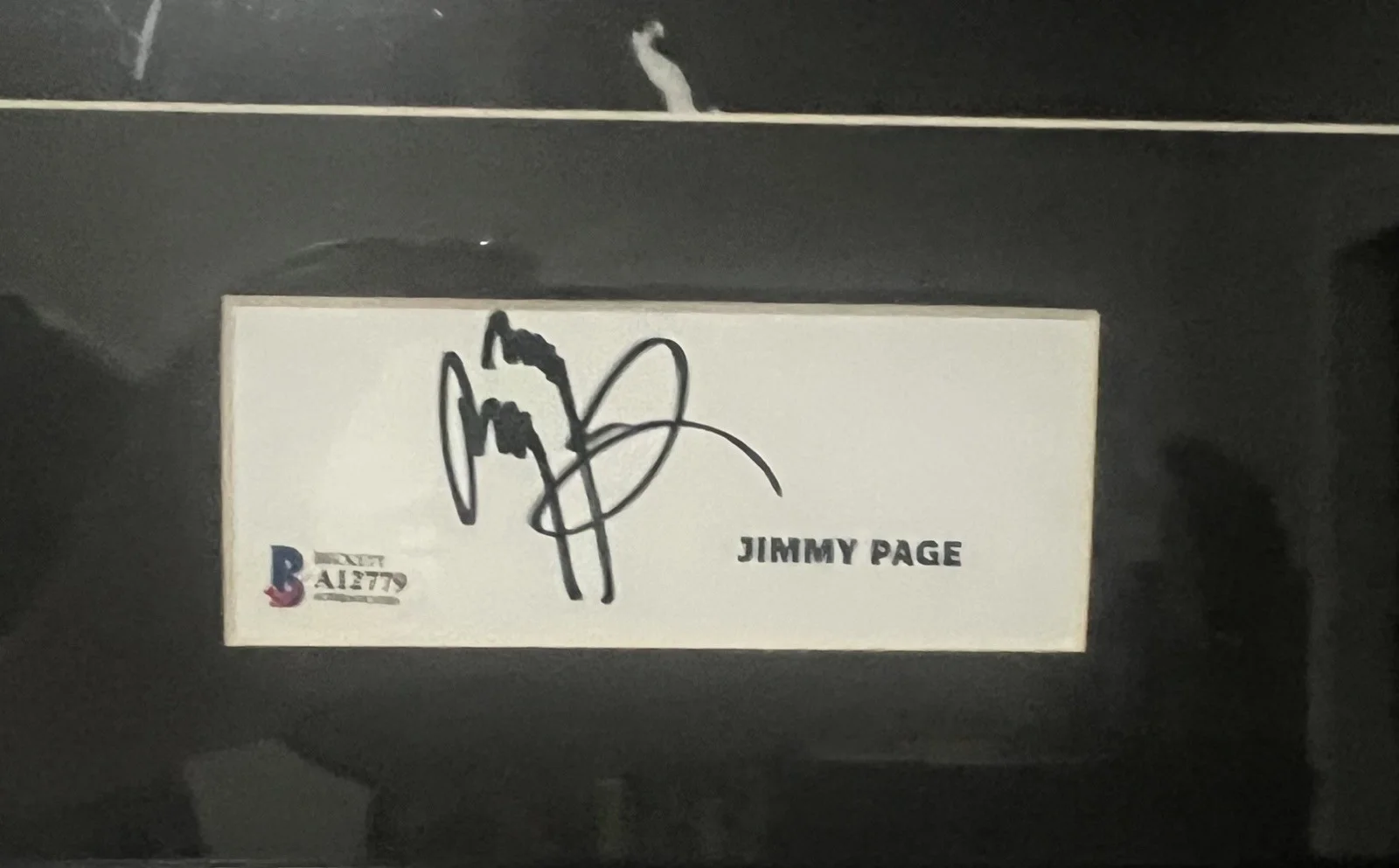 Jimmy Page Led Zeppelin Signed Autograph Cut Framed 12”x18” BAS Certified, image 2