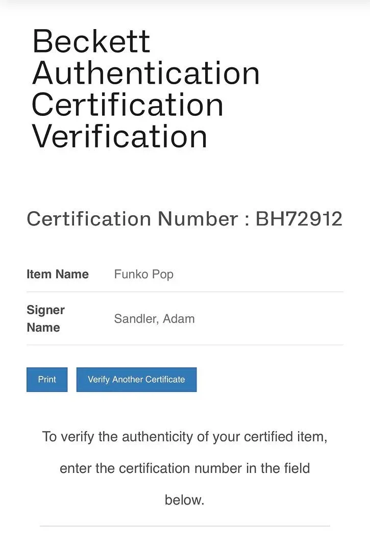 Adam Sandler Signed Funko Pop #889 "Billy Madison" - Beckett COA, image 5