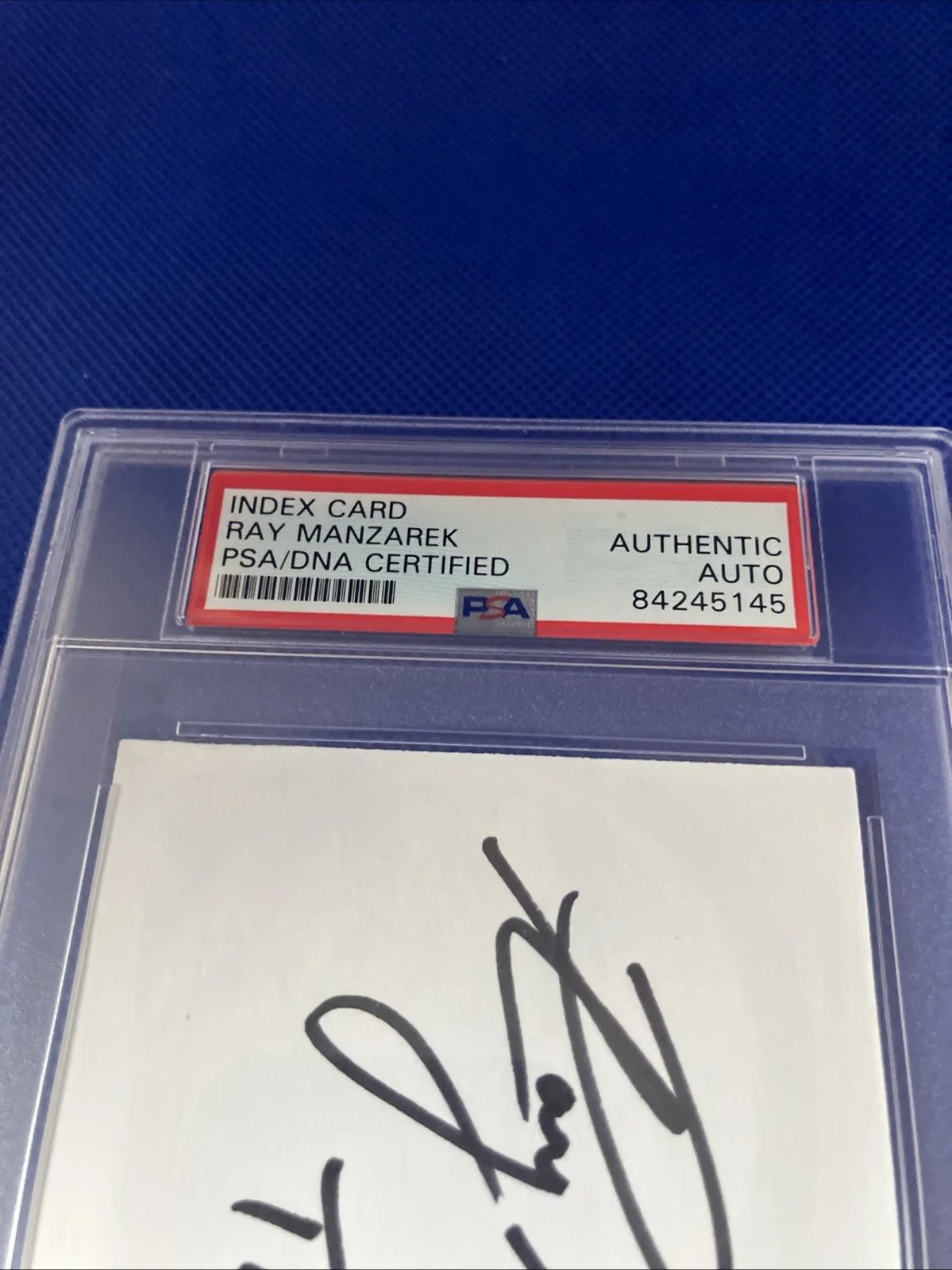 Ray Manzarek The Doors Autographed Signed INDEX CARD PSA DNA SLABBED, image 2