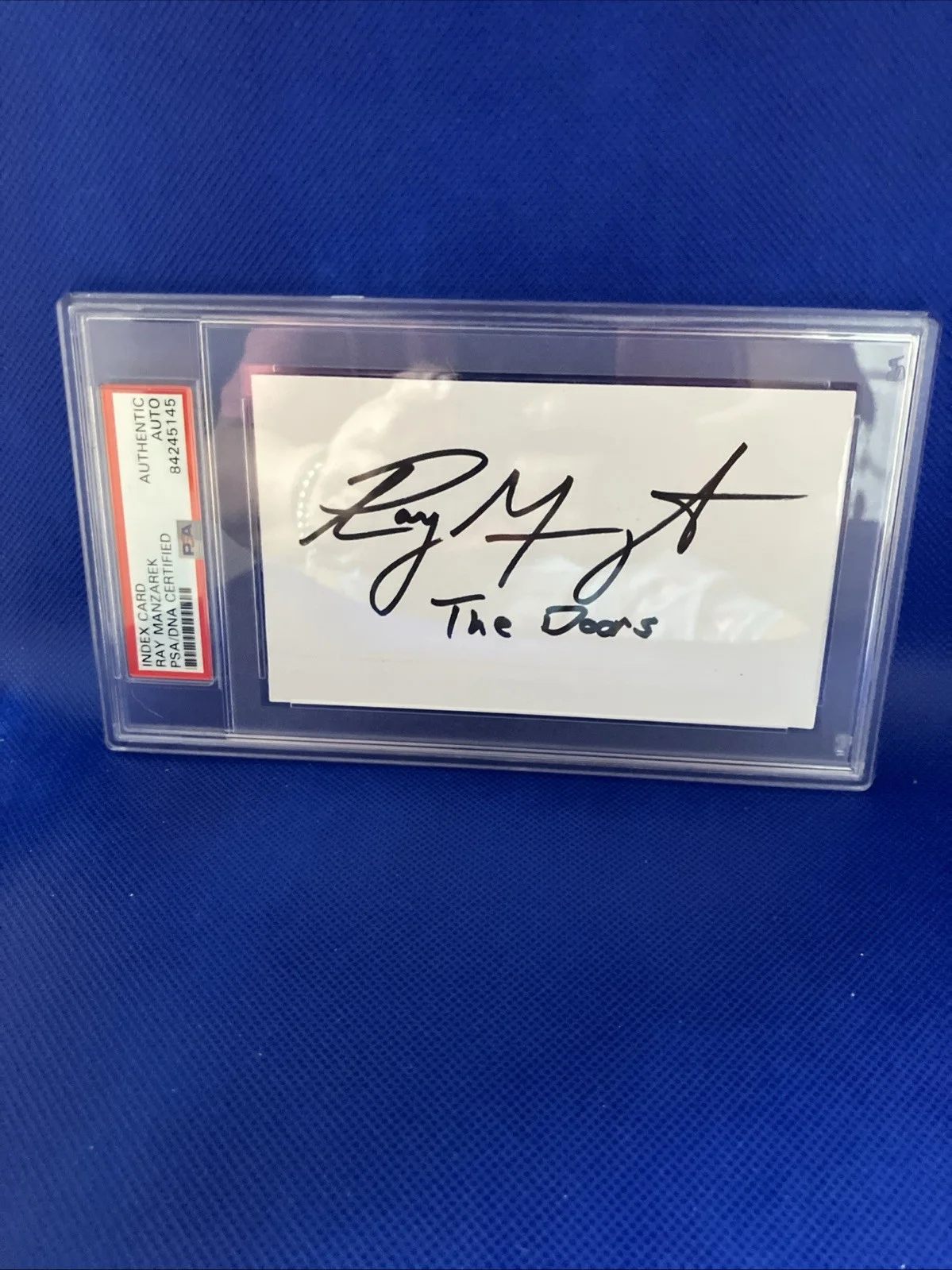 Ray Manzarek The Doors Autographed Signed INDEX CARD PSA DNA SLABBED, image 3