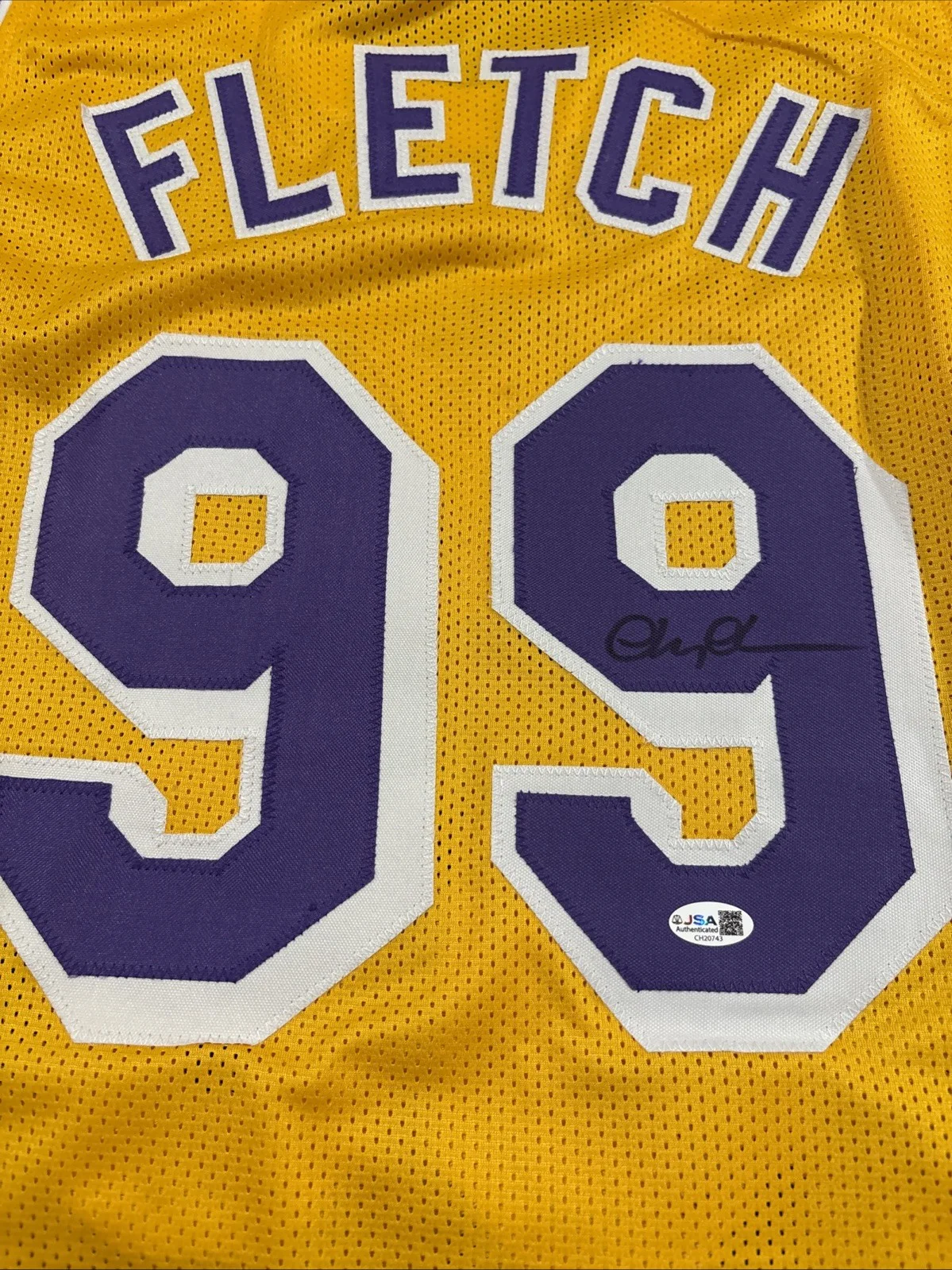 Chevy Chase — Chevy Chase Signed XL Custom Lakers Fletch Jersey -Fletch-JSA Hologram, изображение 3
