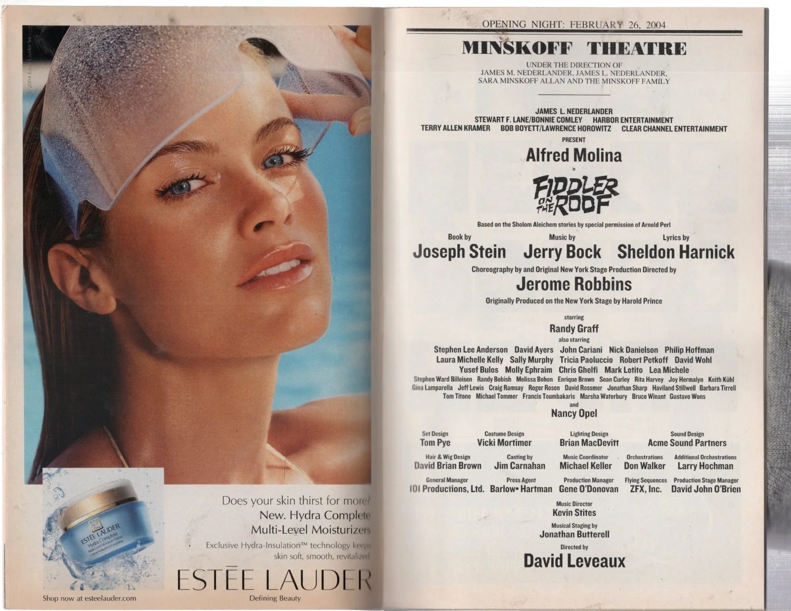 Alfred Molina, Randy Graff — 1- Fiddler on the Roof PLAYBILL signed by cast Broadway opening night 2004, изображение 2