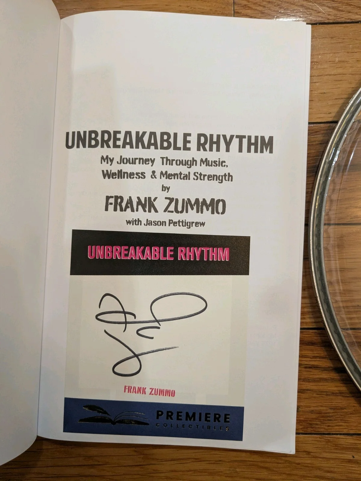 Frank Zummo Signed Drumhead And Book Sum 41 Electric Callboy Unbreakable Rhythm, image 4
