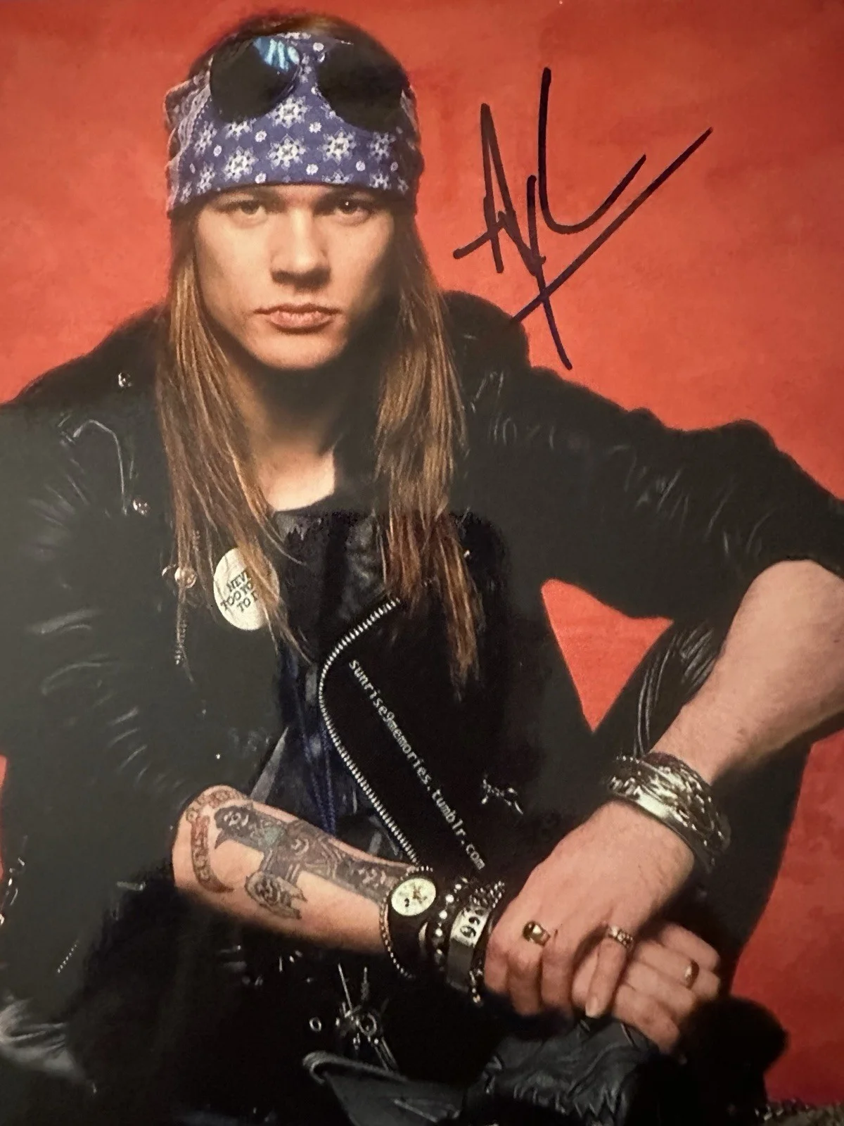 AXL ROSE autographed 8x10 inch GUNS N' ROSES Authentic Original Autograph w/CO, изображение 2