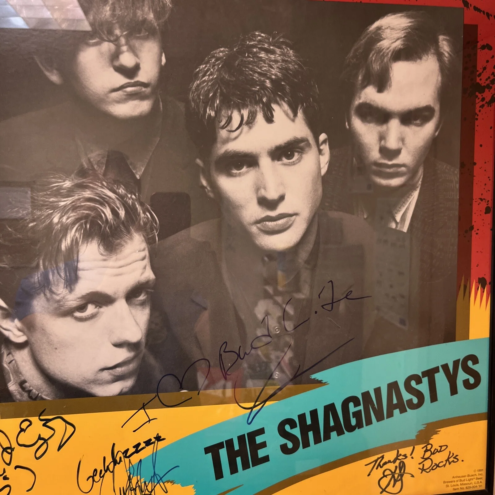 Extremely Rare 90s Shagnastys Concert Poster Signed 20.5”x 28.5” Framed Promo, image 5