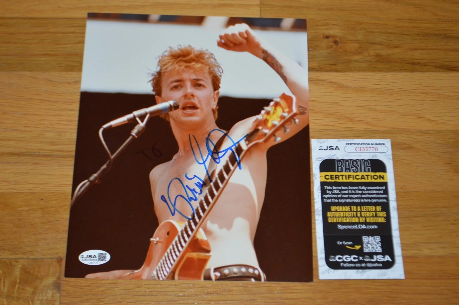 The Stray Cats ~ Brian Setzer Autographed 8x10 Vintage Photo with JSA COA, image 4