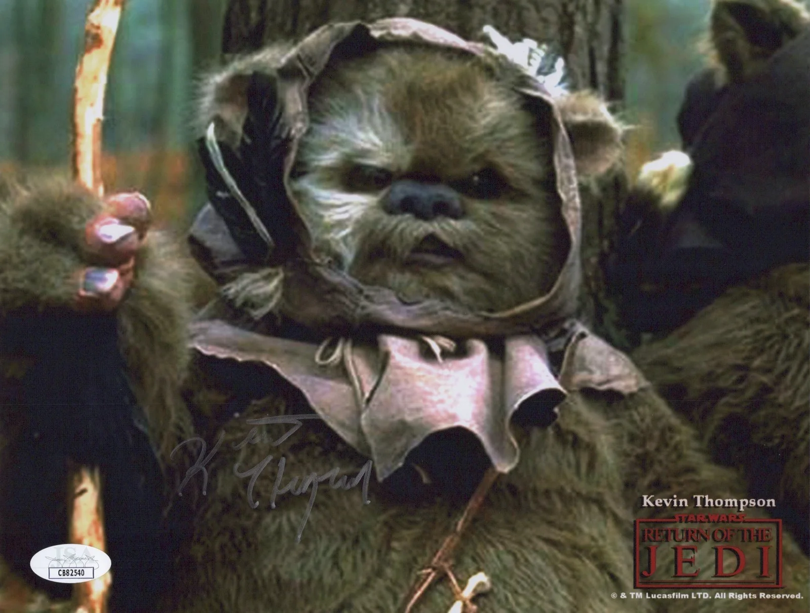 Kevin Thompson — KEVIN THOMPSON Signed 8x10 RETURN OF THE JEDI Authentic EWOK Autograph JSA COA