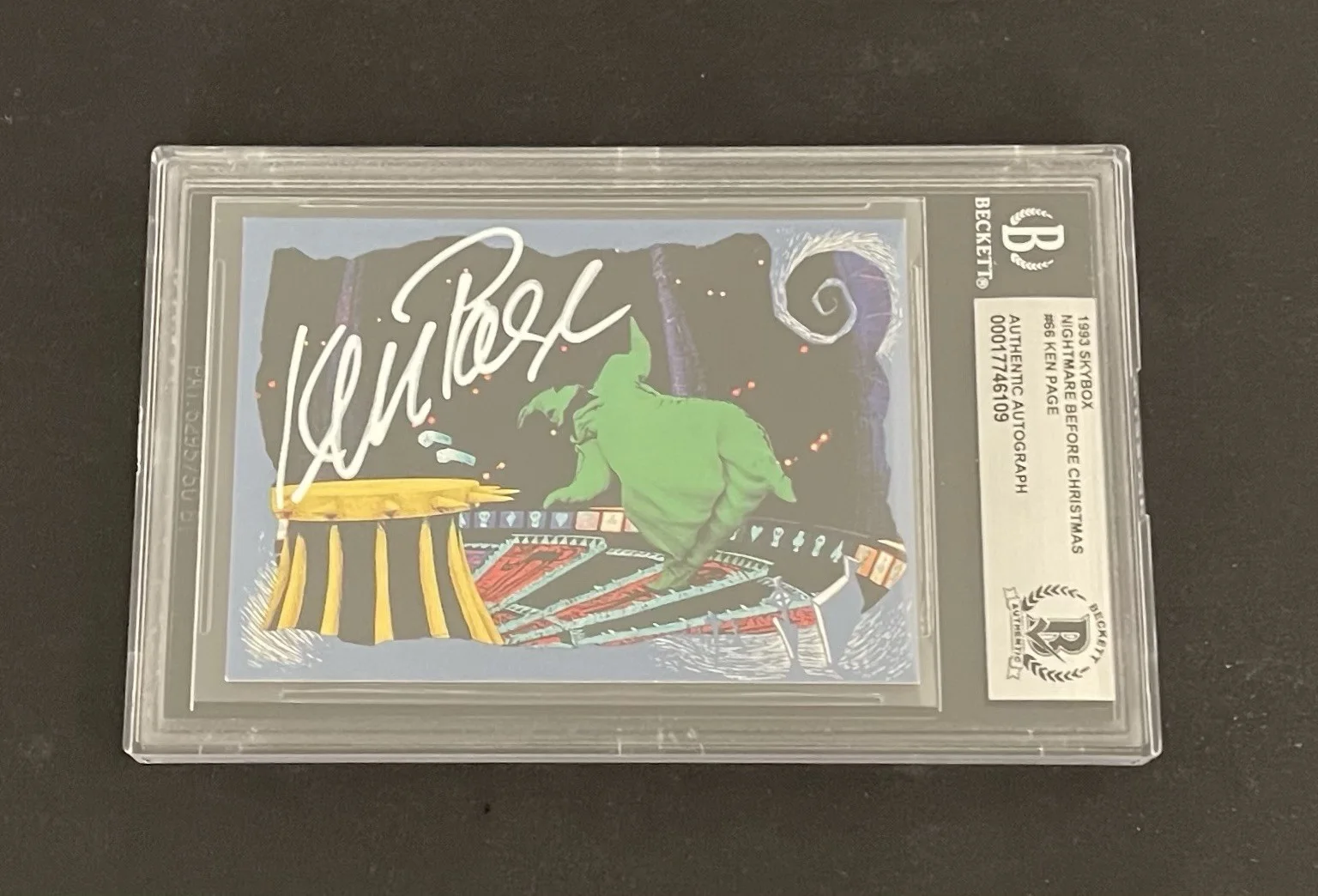 Ken Page — Ken Page BAS Signed The Nightmare Before Christmas Card Autographed Slabbed, image 2