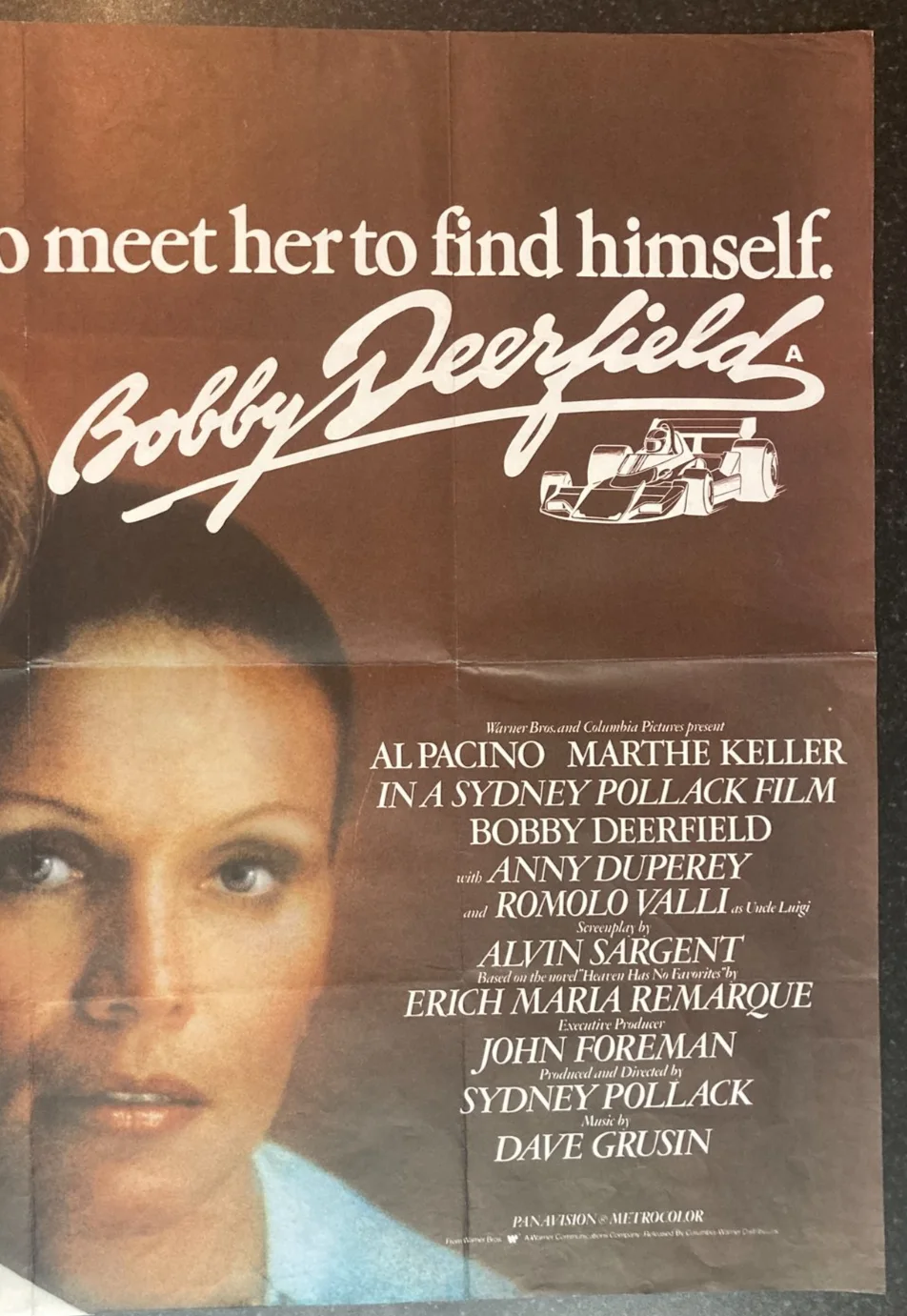 BOBBY DEERFIELD 1977 Original Cinema UK Quad Movie POSTER Al Pacino F1 Racing, изображение 4