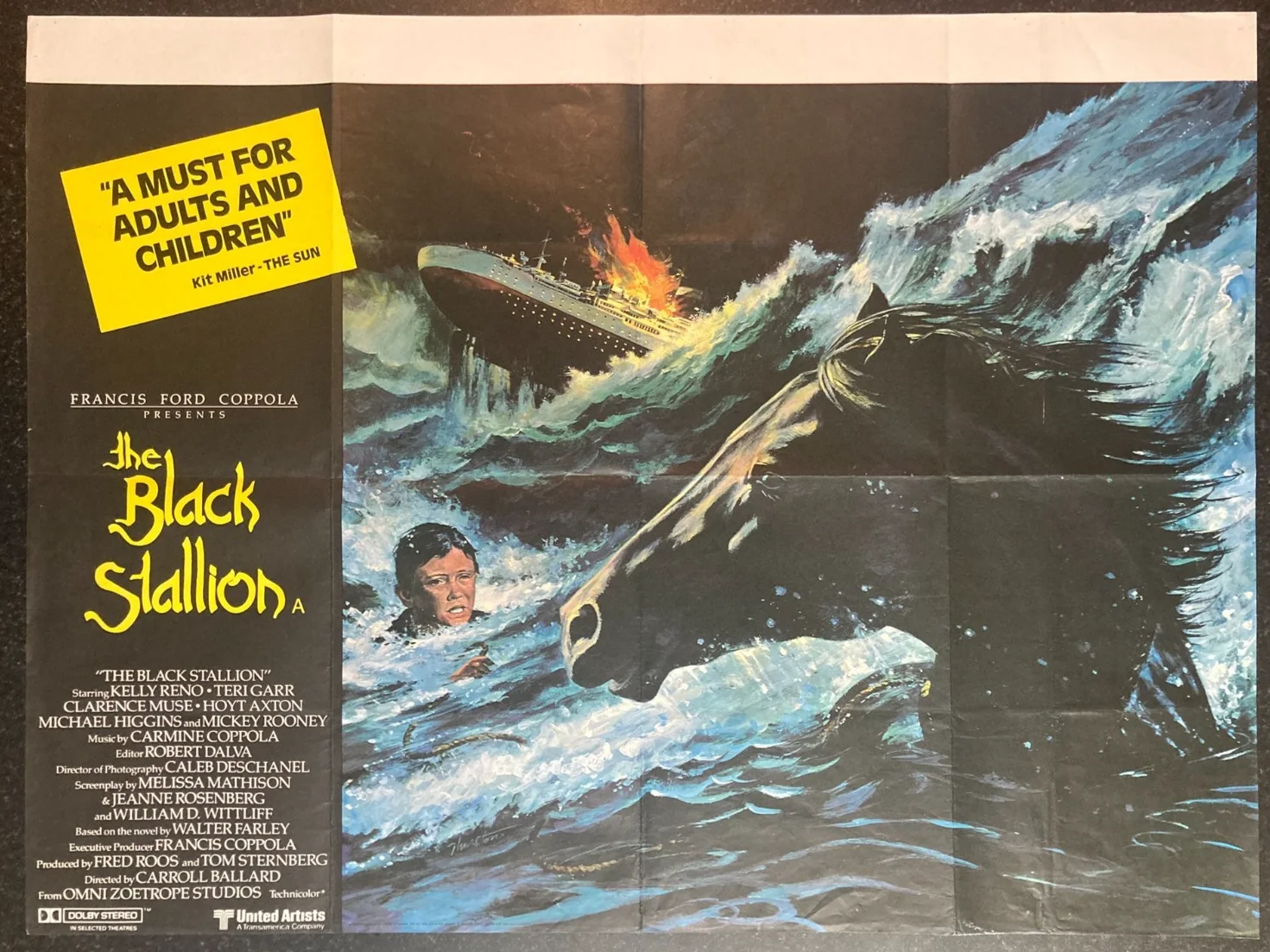 THE BLACK STALLION 1979 Original Cinema UK Quad Movie POSTER, изображение 2