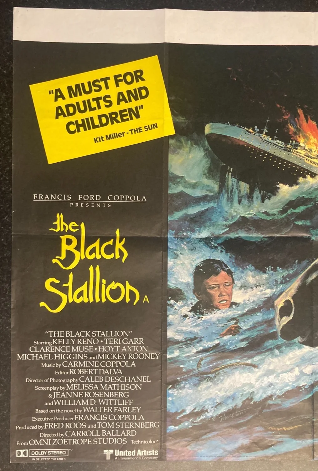 THE BLACK STALLION 1979 Original Cinema UK Quad Movie POSTER, изображение 3