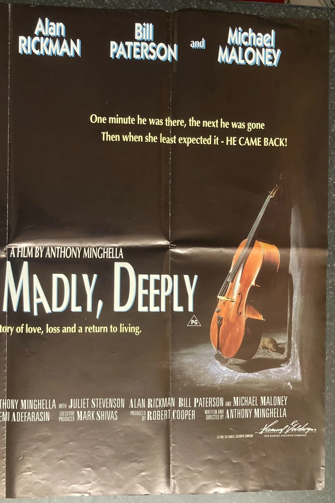 TRULY MADLY DEEPLY 1990 Original Cinema UK Quad Movie POSTER Rickman & Stevenson, image 4