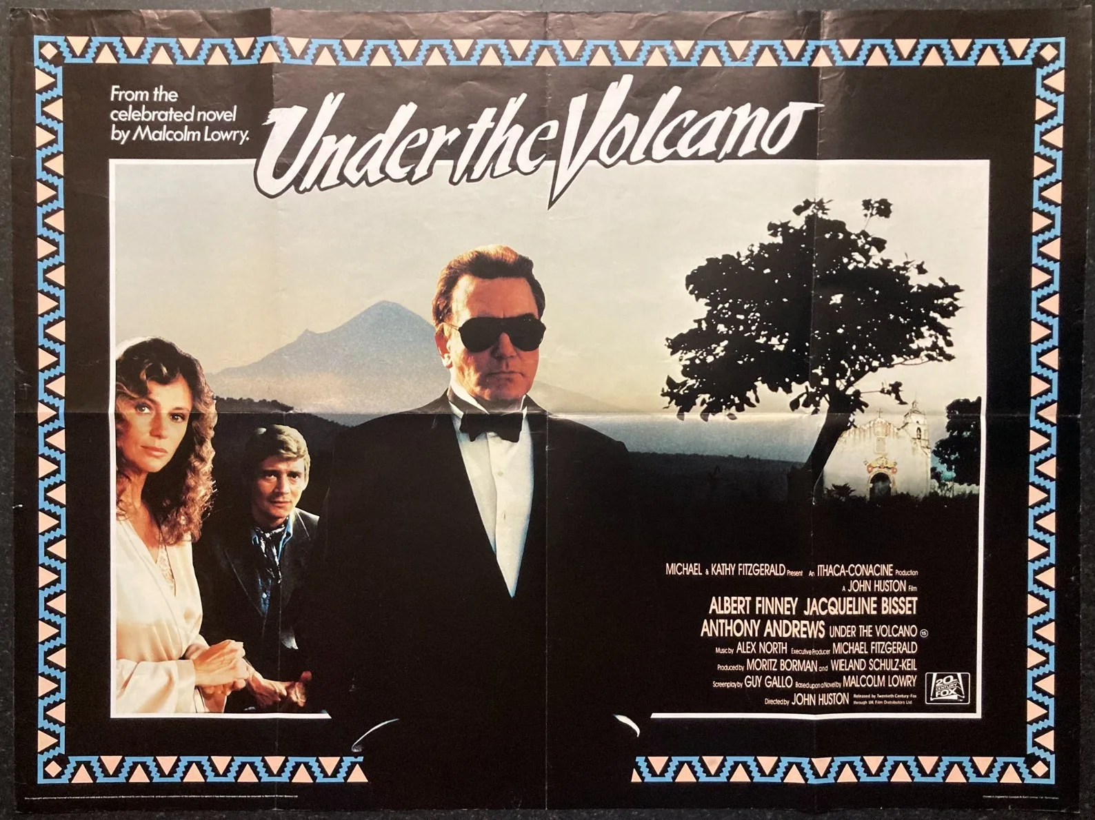 UNDER THE VOLCANO 1984 Original Cinema UK Quad Movie POSTER Albert Finney, изображение 2