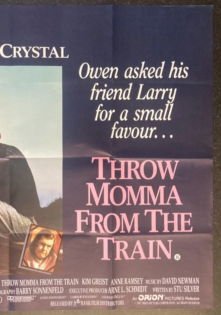 THROW MOMMA FROM THE TRAIN 1987 Original Cinema UK Quad Movie POSTER DeVito, image 4