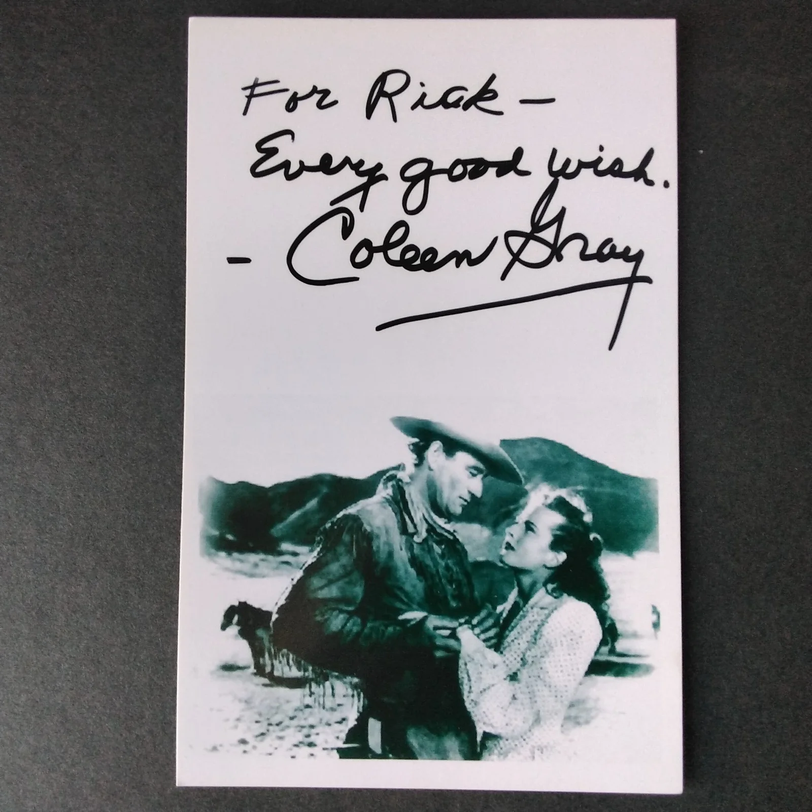 Coleen Gray SIGNED Photo 40s Movie TV Actress Red River John Wayne Leech Woman, изображение 2
