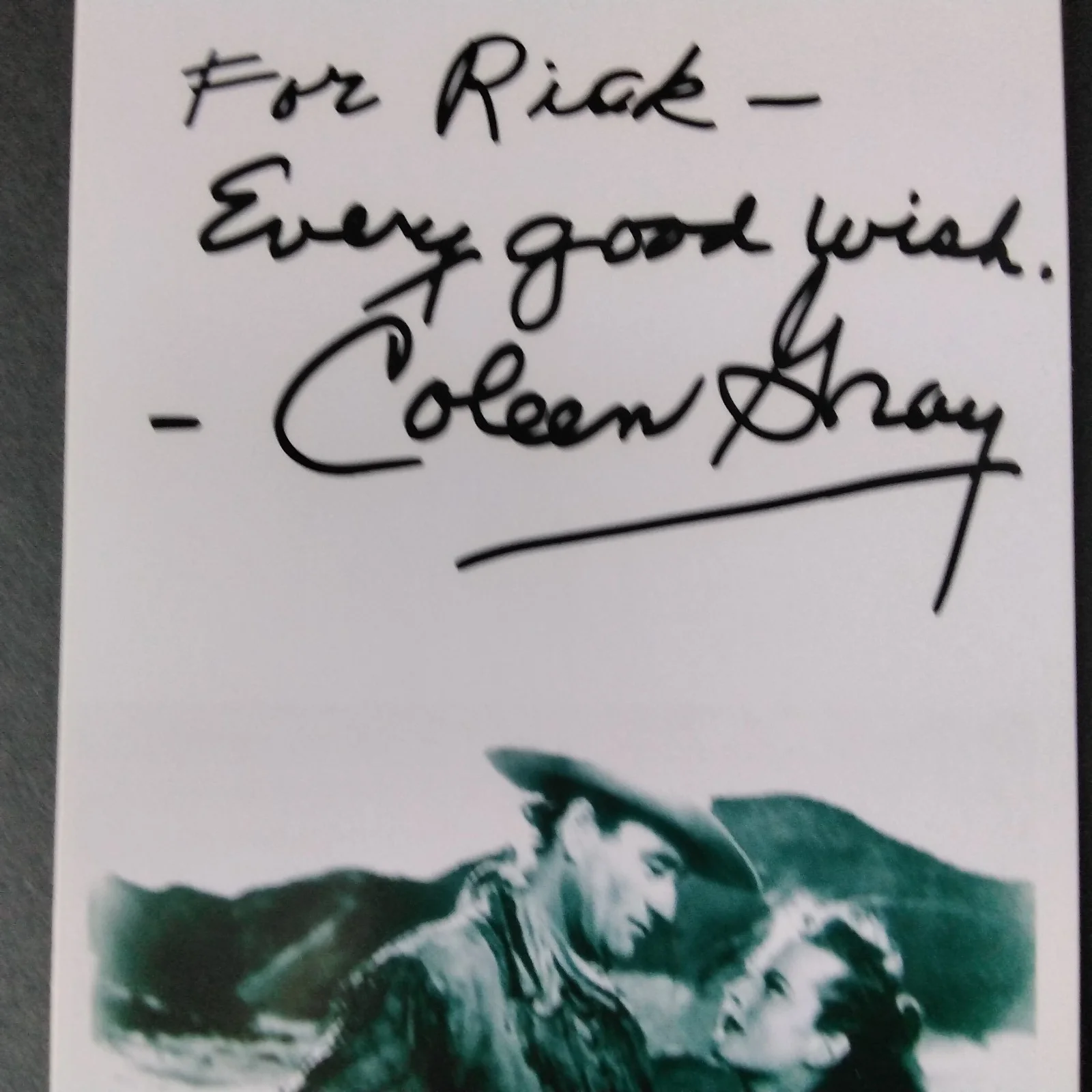 Coleen Gray SIGNED Photo 40s Movie TV Actress Red River John Wayne Leech Woman, изображение 3