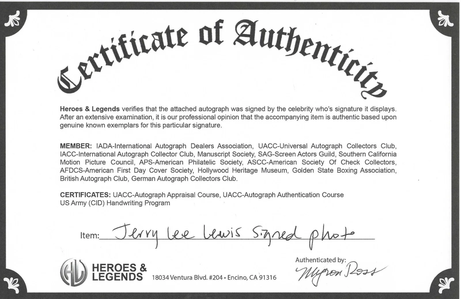 Jerry Lee Lewis (d. 2022) Signed 8x10 Photo with COA ... Great Balls of Fire, изображение 3
