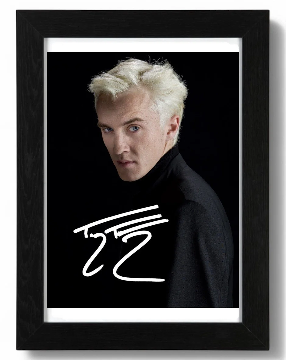 Tom Felton Signed Autograph PHOTO Pre Print 6x4/A4/ Framed, image 2