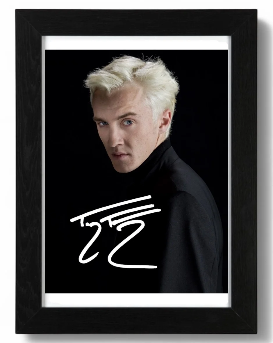 Tom Felton Signed Autograph PHOTO Pre Print 6x4/A4/ Framed, image 3