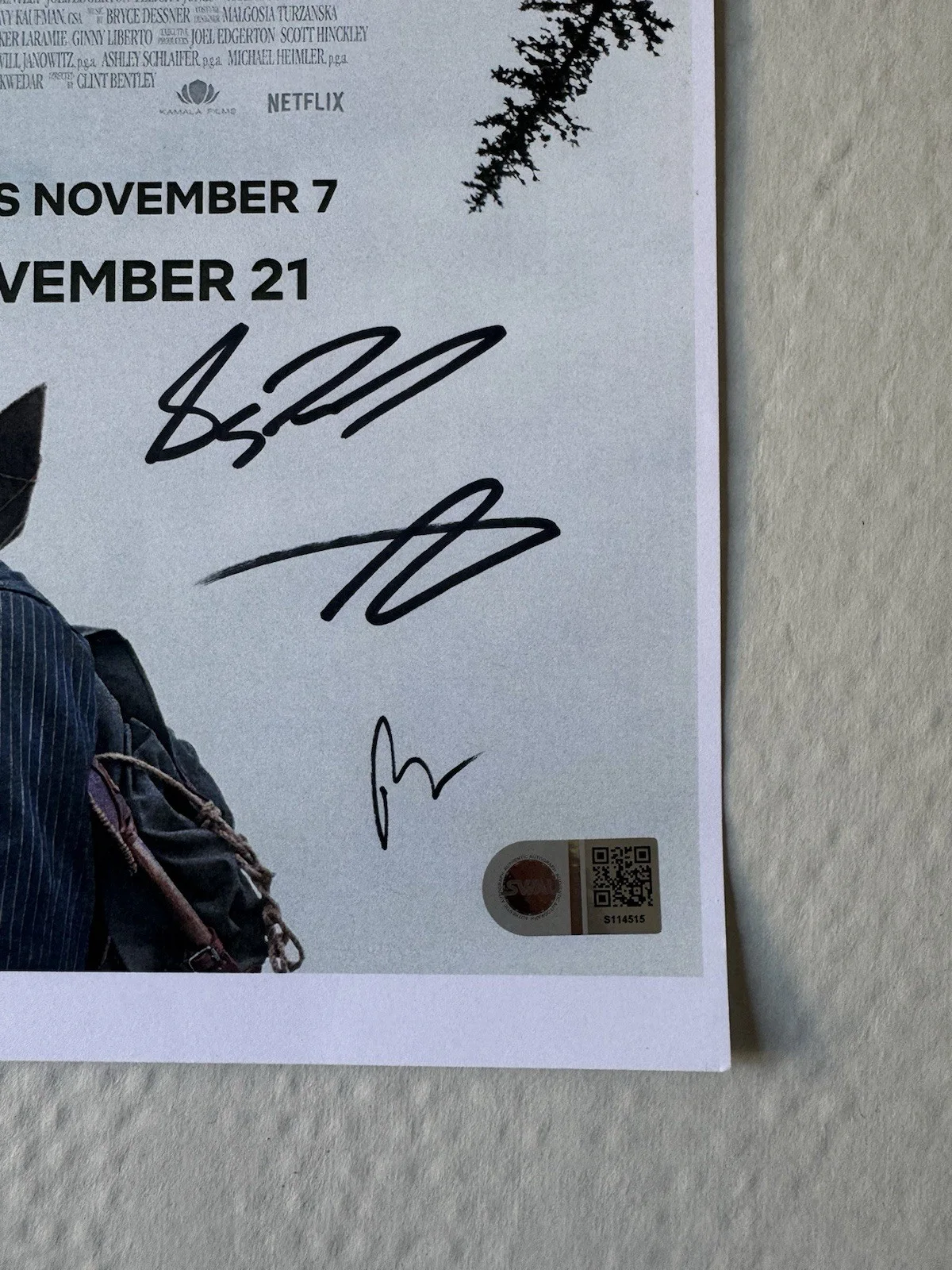 joel edgerton — Joel Edgerton Clint Bentley x4 Signed Train Dream 11x17 photo SWAU COA 4, image 2