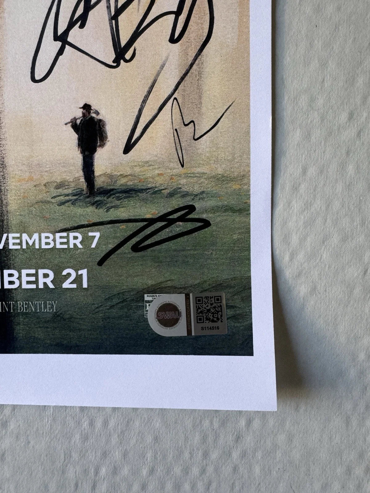 joel edgerton — Joel Edgerton Clint Bentley x4 Signed Train Dream 11x17 photo SWAU COA 3, image 2