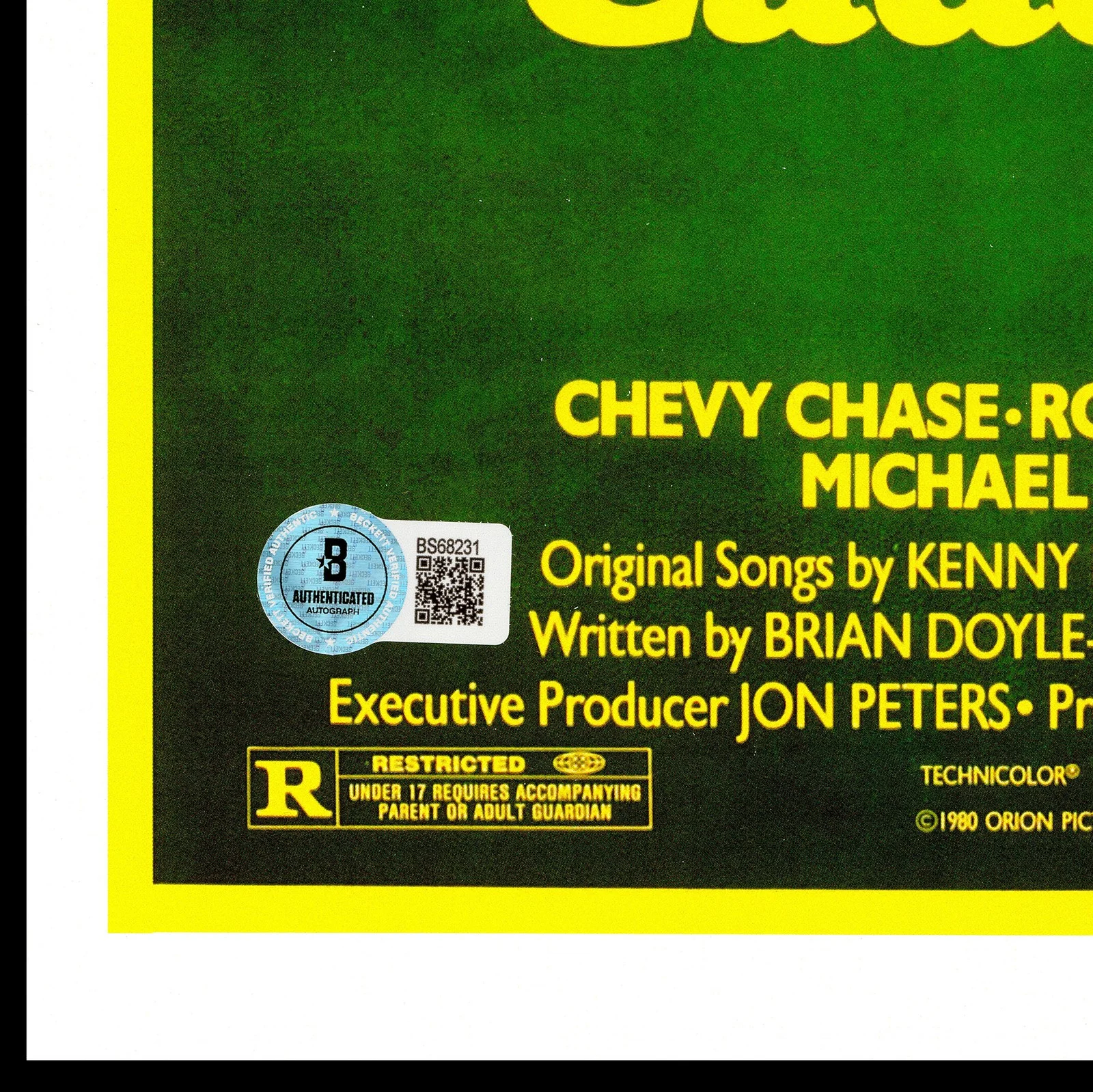 Chevy Chase — Chevy Chase Signed Caddyshack 11x17 Movie Poster Photo Beckett, image 4